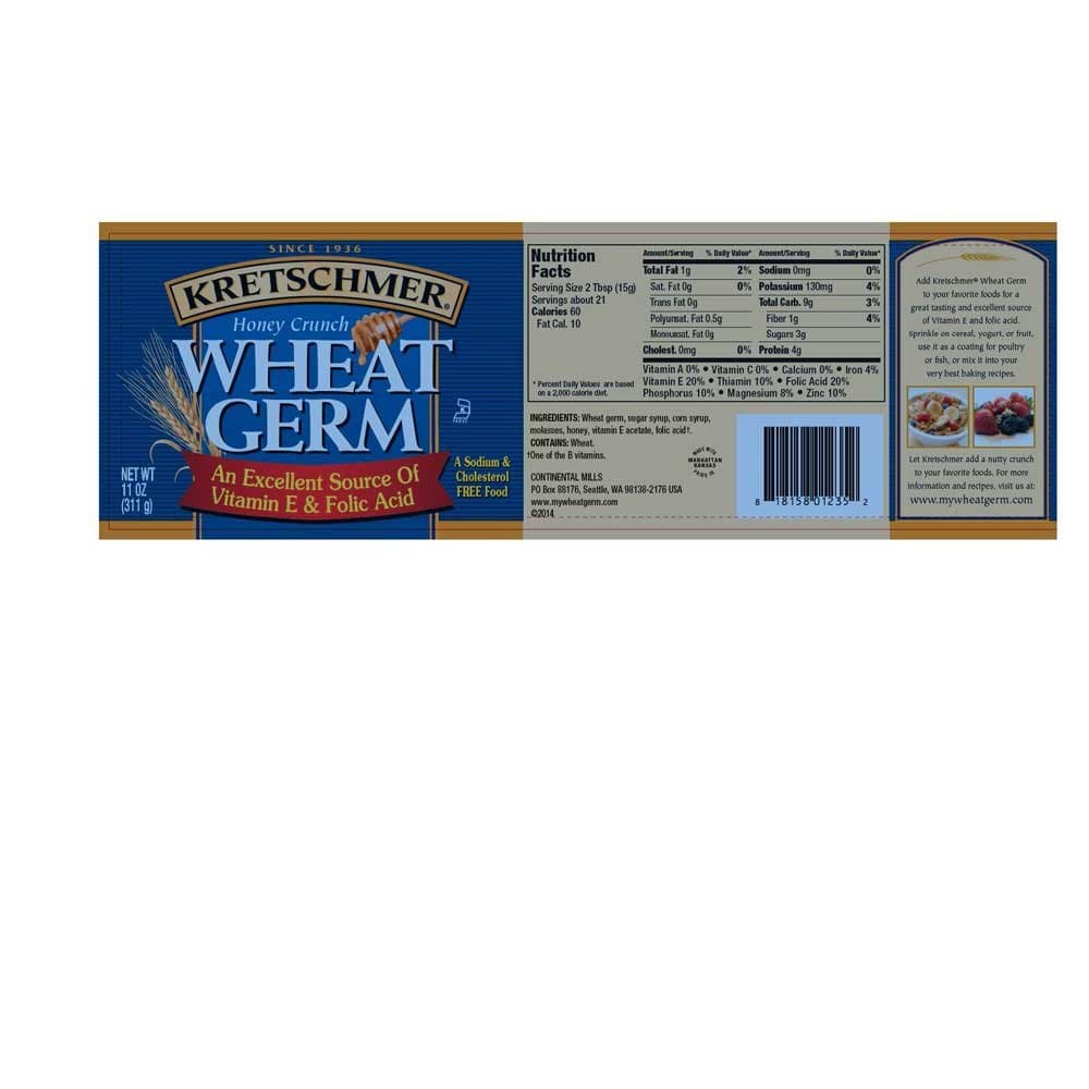 Honey Crunch Wheat Germ, 11 Ounce -- 12 per case.