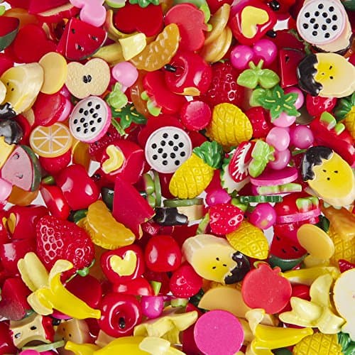 Incredible art Pieces Mixed lot Fruit Resin Flatback cute Decoden Pieces,20pc per packet