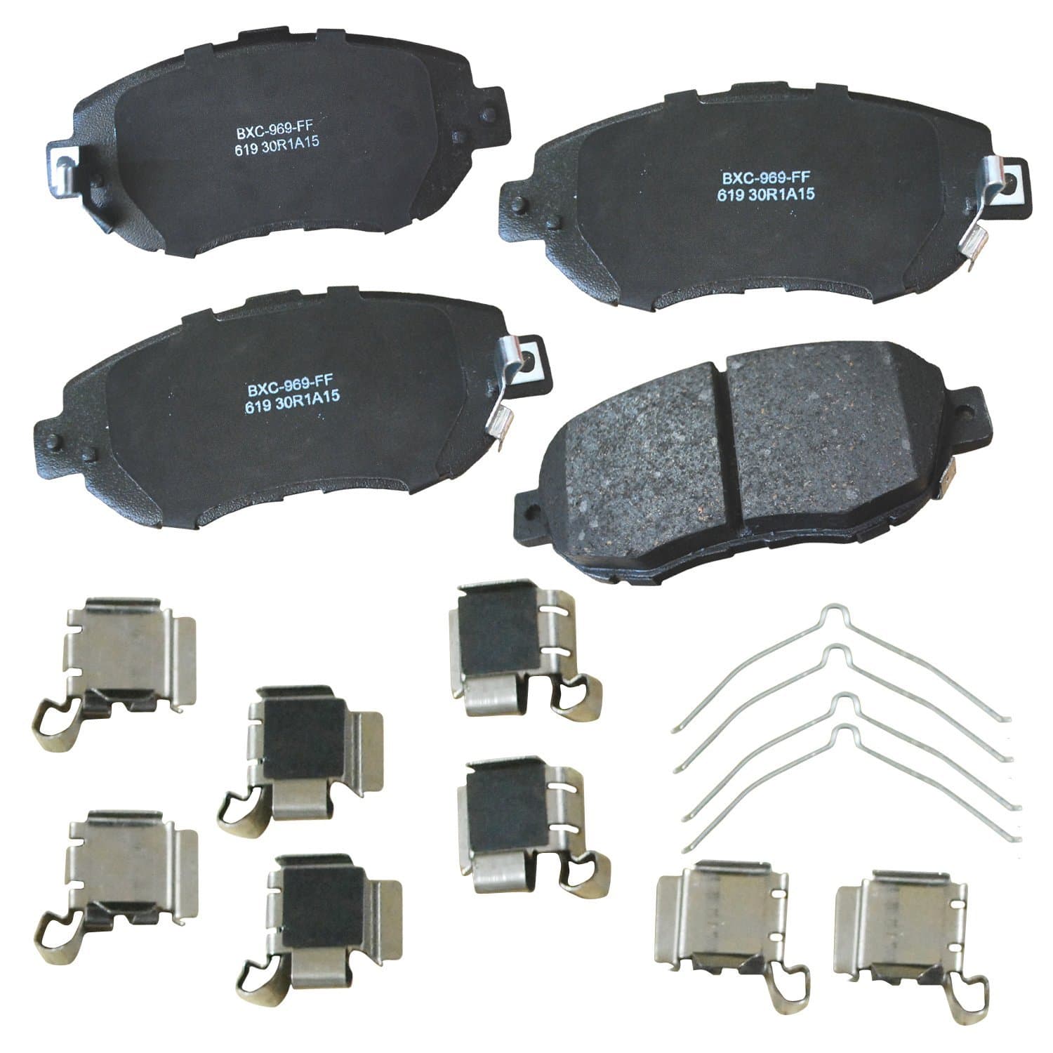 Premium SBC619 Ceramic Front Brake Pads for Lexus GS300 2005-1993, GS400 2000-1998, GS430 2005-2001, IS300 2005-2001, SC430 2010-2002, Toyota Supra 1998-1993
