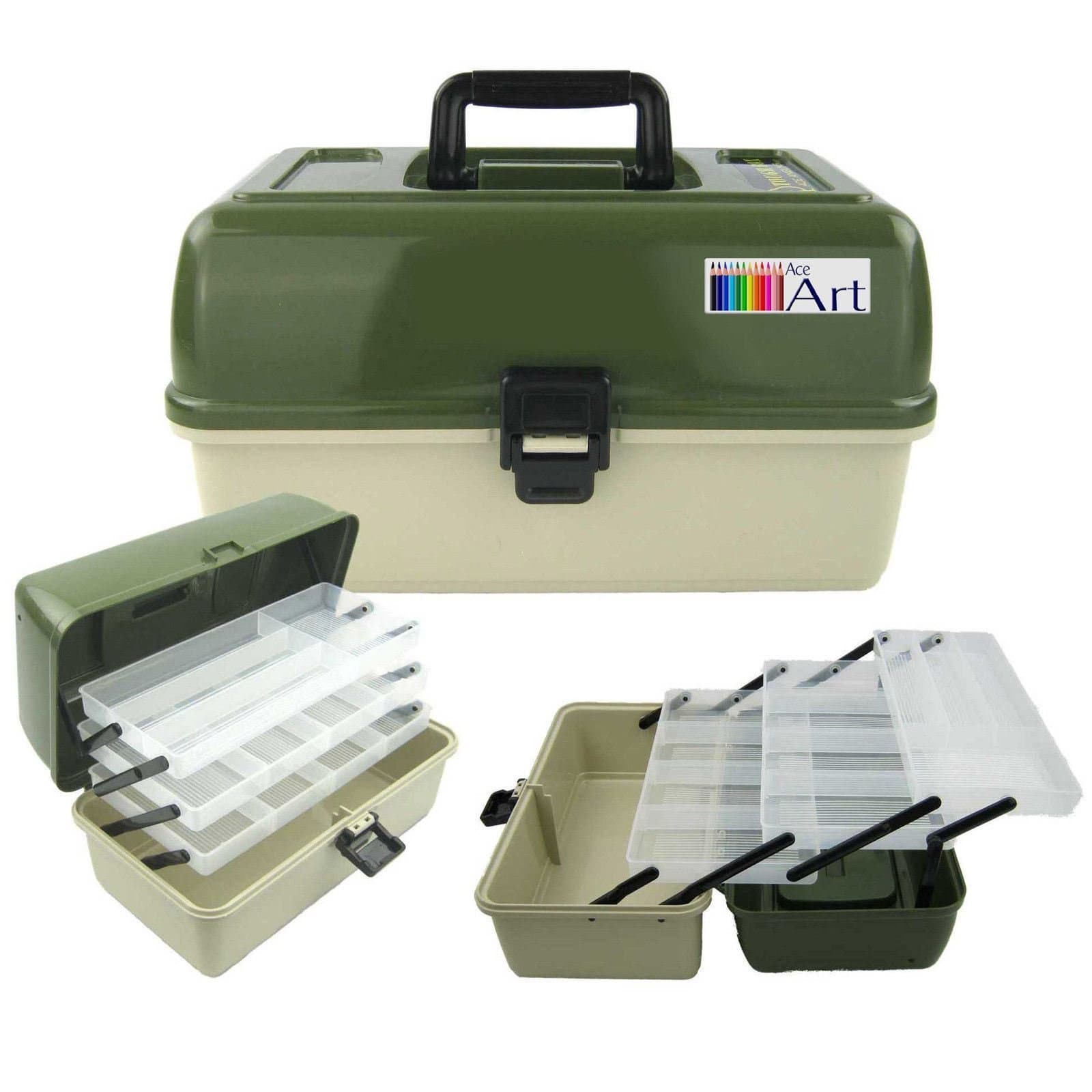 3 Tray Cantilever Artists Craft Box. Storage for Art Materials, Media, Paints, Sewing, Knitting, Macrame, Embroidery etc.