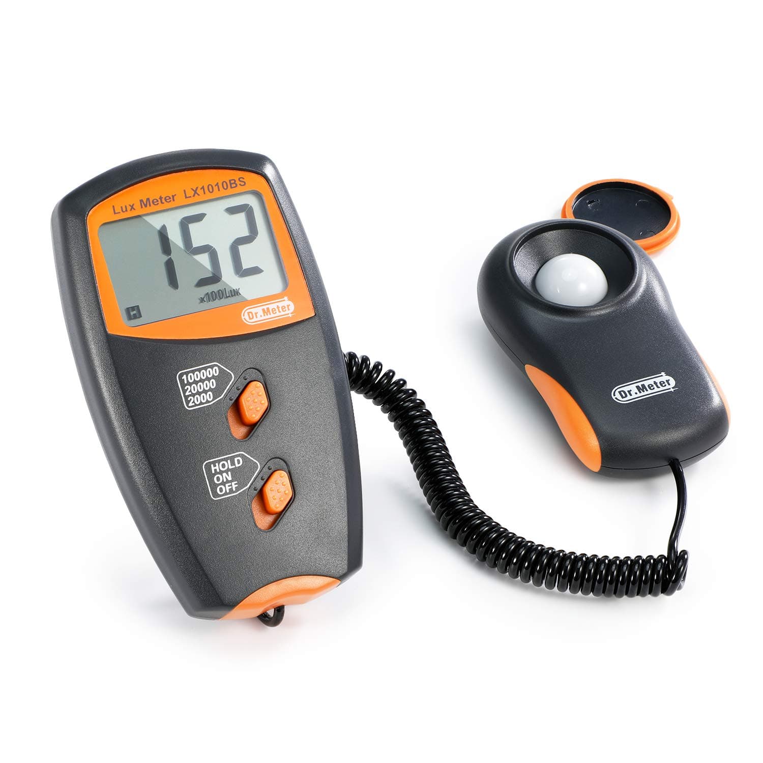 Dr.meter Light Meter, Split Type Digital Lux Meter 0-100,000 Lux Range with Data Hold High Precision Fast Reactions for Garden Indoor and Photography (include Battery)