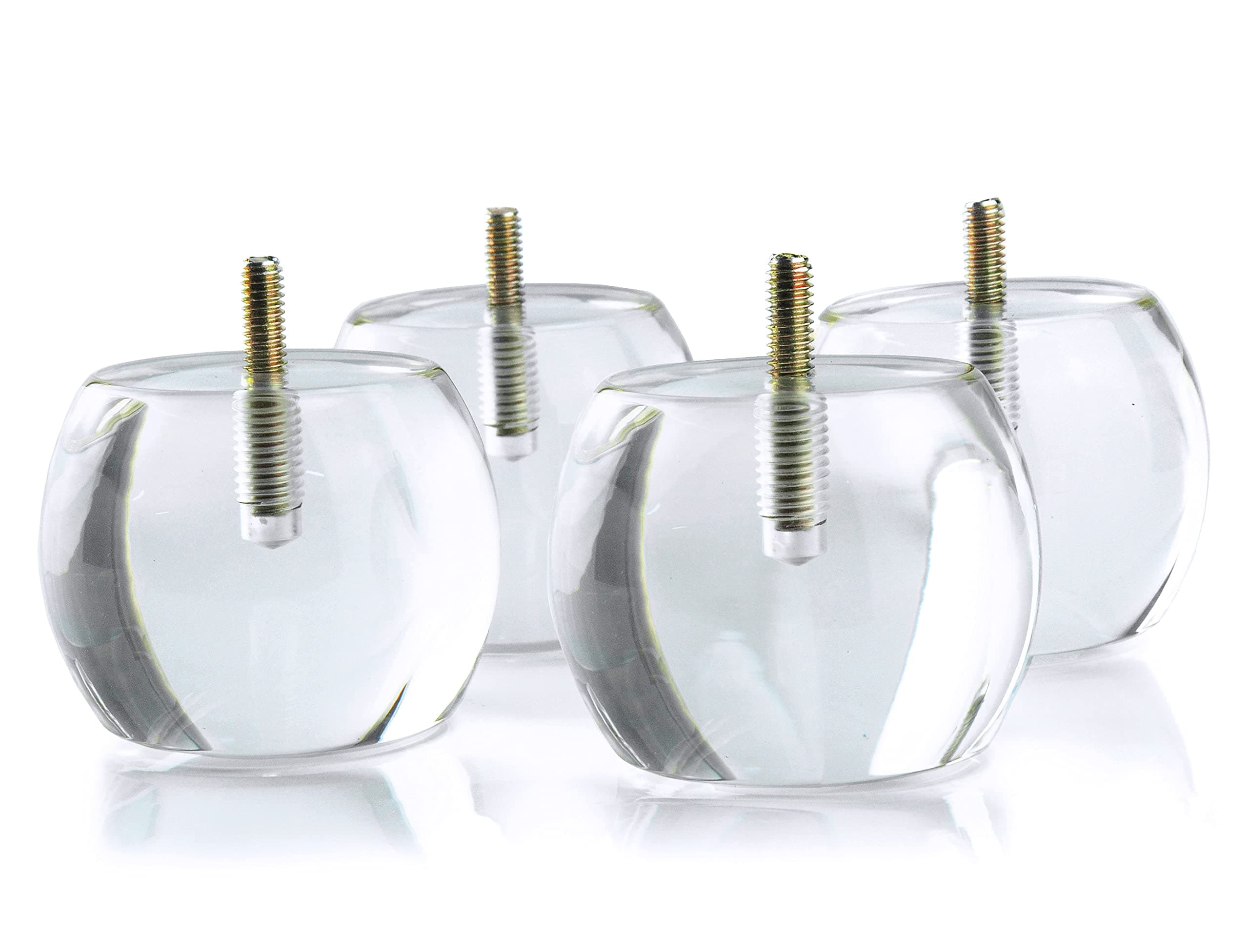 JEREVER Acrylic Furniture Legs,Sofa Feet,Clear Furniture Risers for Couch Cabinet Home Decor DIY Legs Pack of 4 (3.1''D x 2.4''H, Clear)
