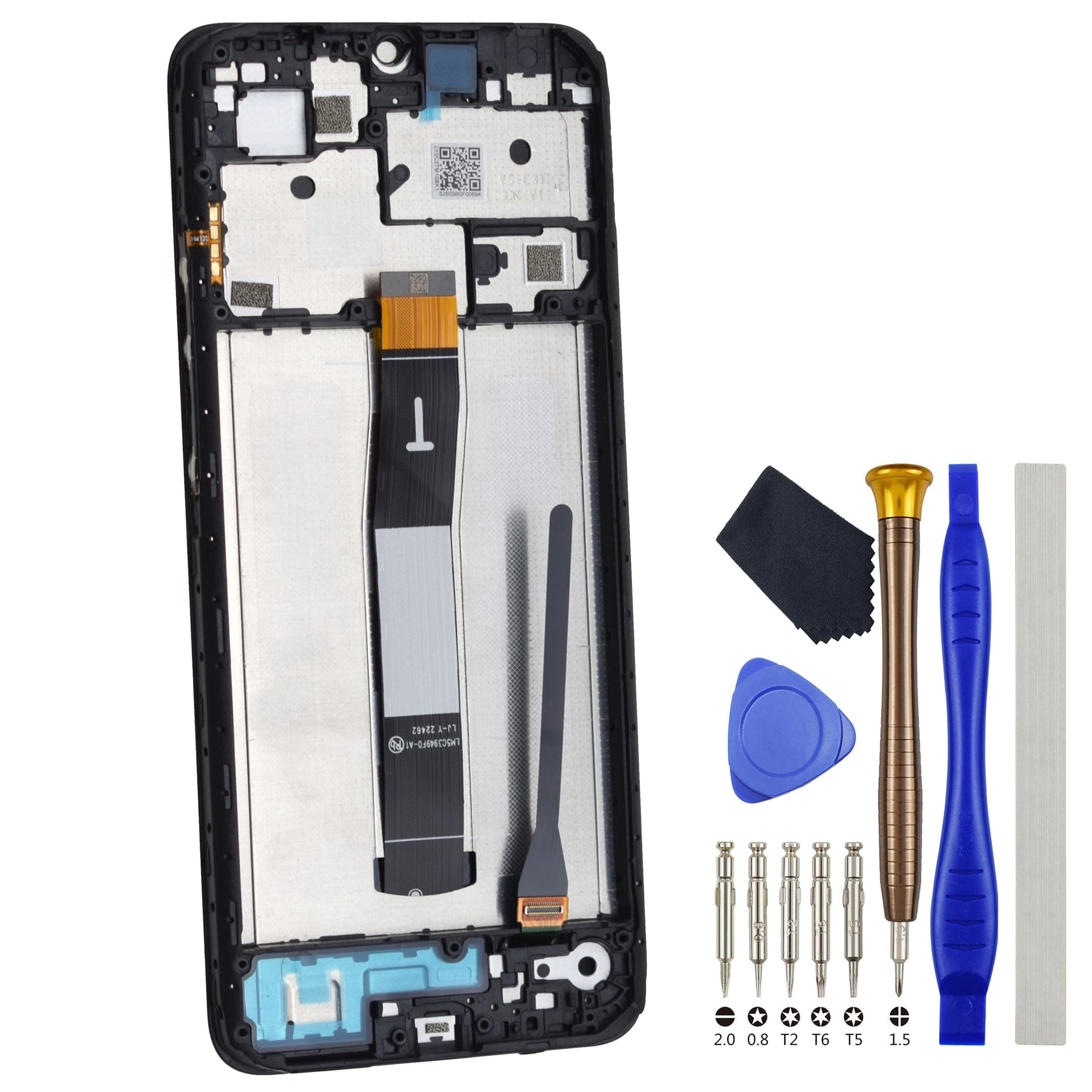 Full LCD Digitizer Screen with Frame for Xiaomi Redmi 12C 22120RN86G 22120RN86I 22126RN91Y 2212ARNC4L Display Touch Screen Replacement Black 6.71"