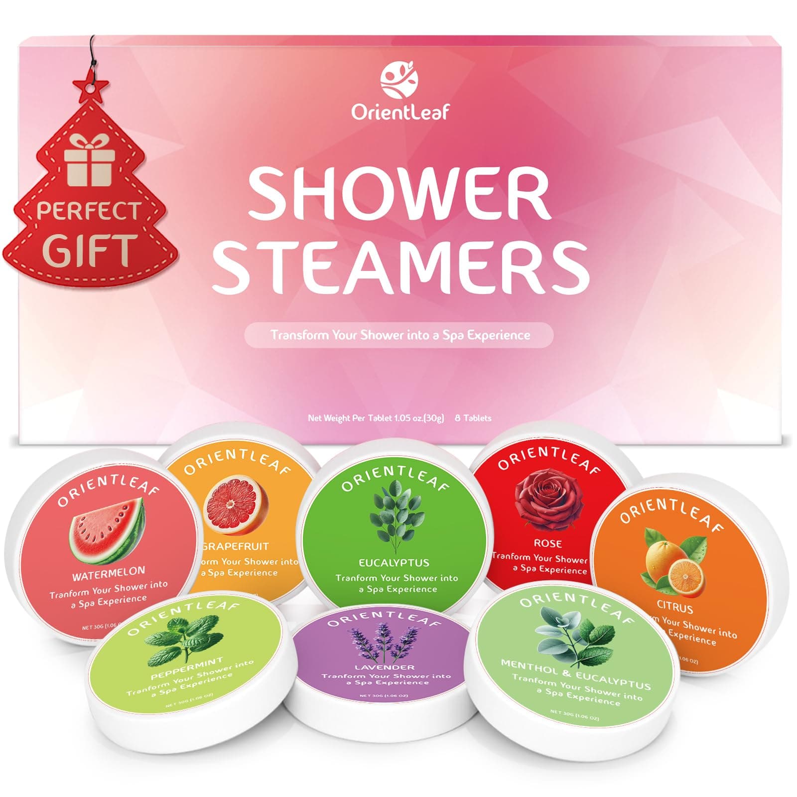 Shower Steamers Aromatherapy, 8 Pcs Stress Relief Shower Bombs, Mothers Day Gifts, Birthday Gifts for Women, Self Care & Relaxation Christmas Gifts for Women, Stocking Fillers