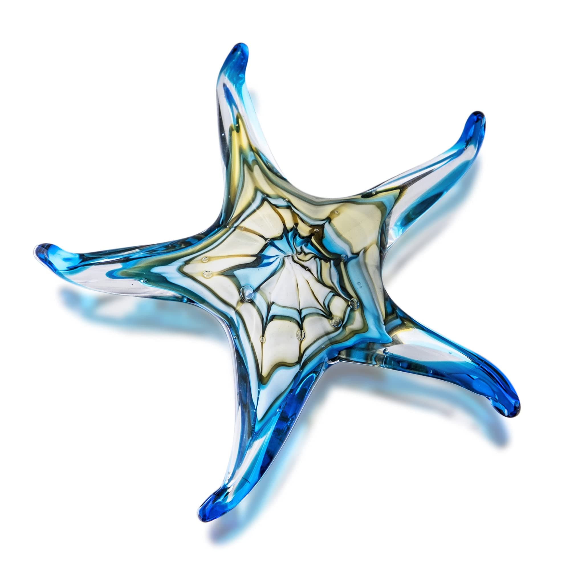QFkris Glass Starfish Figurine Collectibles Hand Blown Art Glass Sea Animals Marine Life Sculpture Home Decor Murano for Women