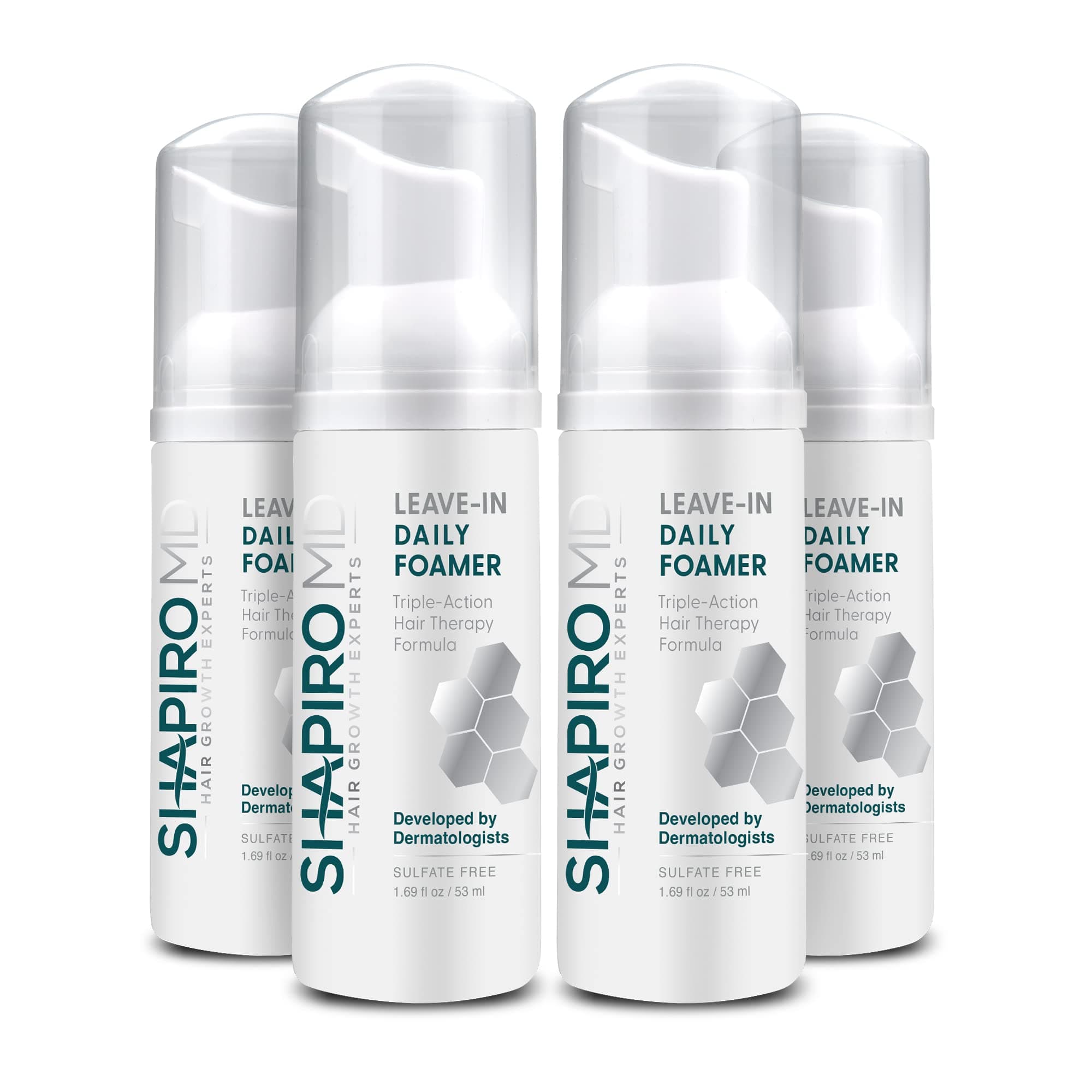 Hair Loss Leave-In Daily Foam | DHT Fighting Vegan Formula for Thinning Hair Developed by Dermatologists | Experience Healthier, Fuller & Thicker Looking Hair – Shapiro MD | 4-Month Supply