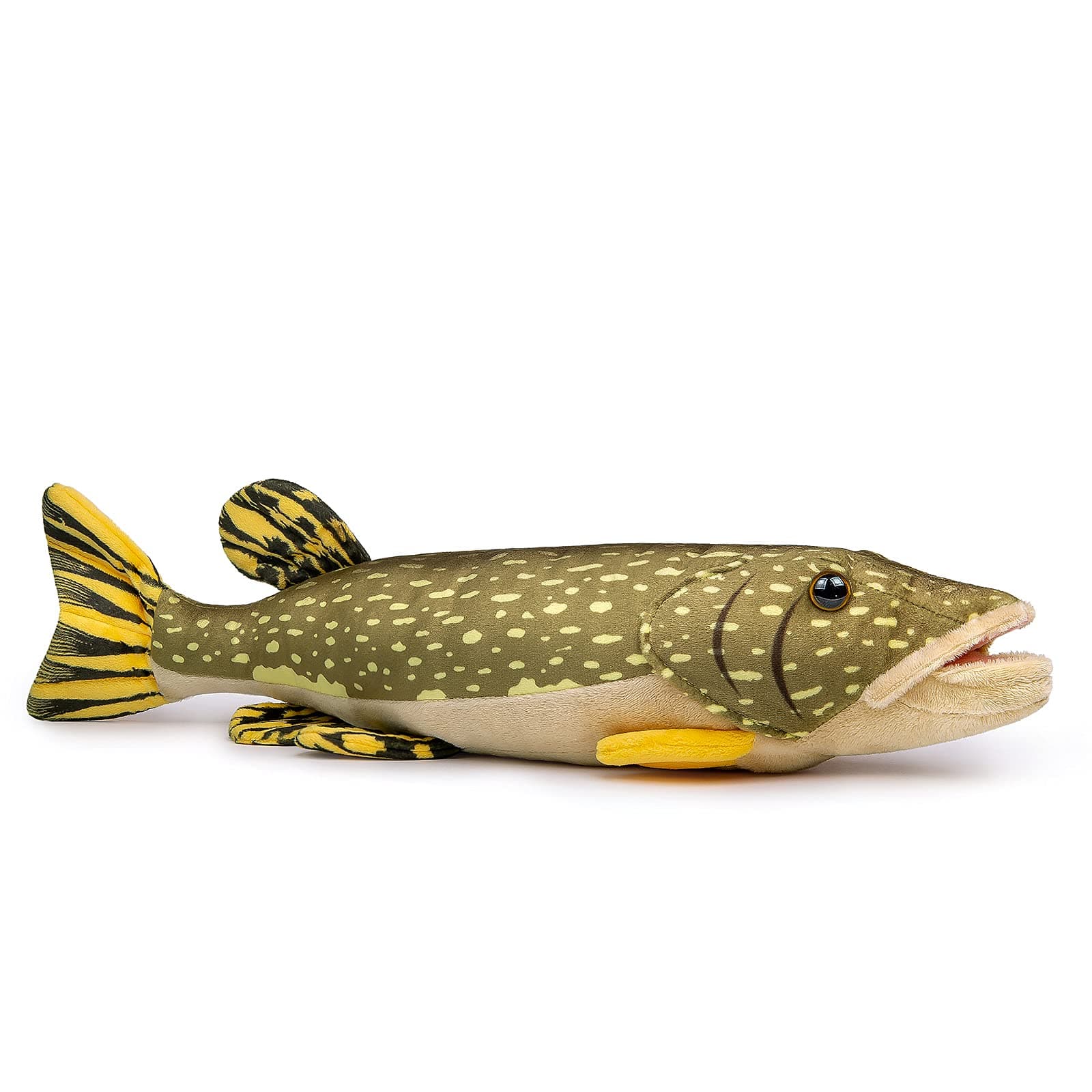 ZHONGXIN MADE Simulation Northern Pike Stuffed Plush Toy- 18.5inch Lifelike Depth Ocean Animals Pike Plushie Toys Figur, Super Soft Plush Dolls for Kids Stuffed Model Educational Toys, Gifts for Kids