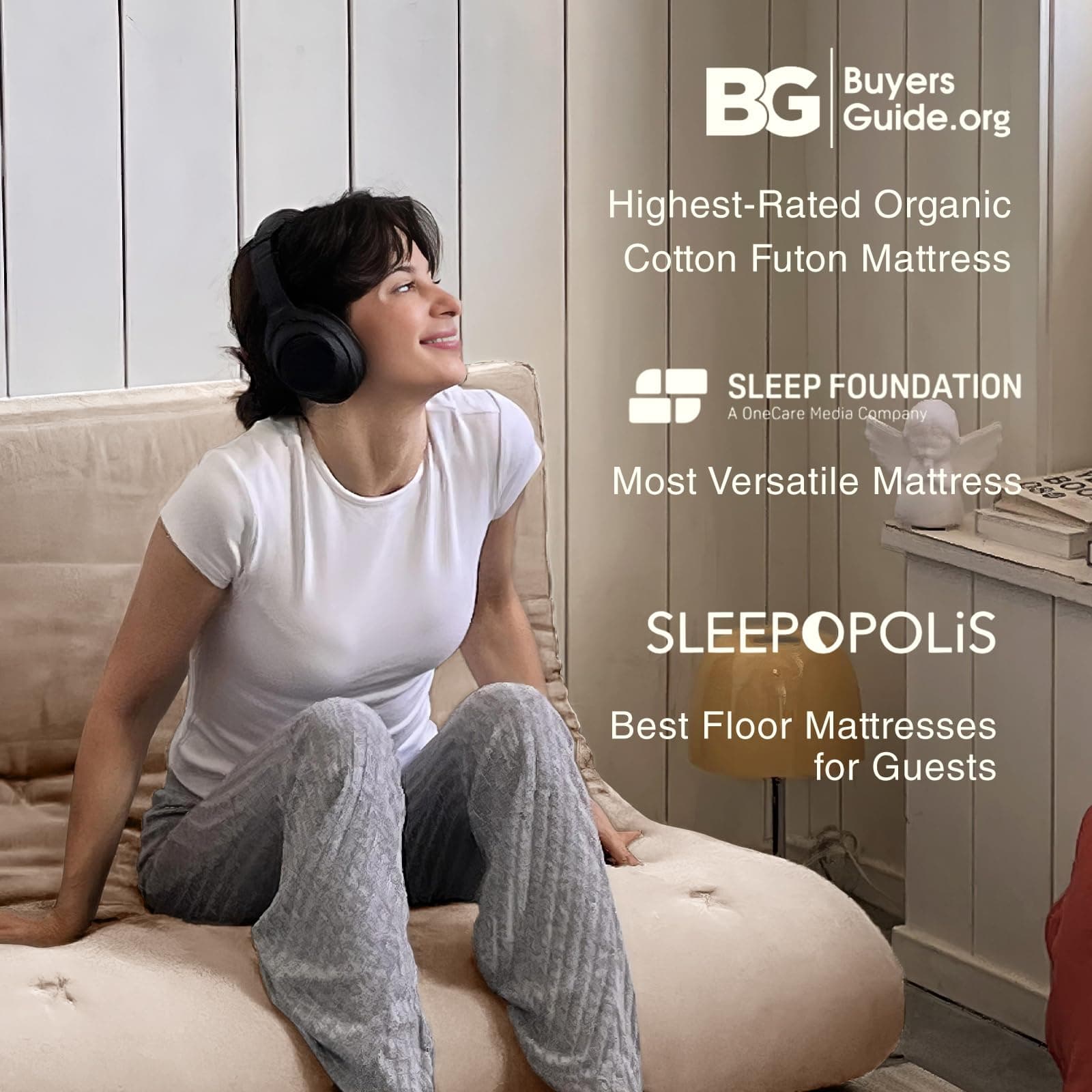 ZonLi Japanese Floor Futon Mattress Twin Size 75"x 39", 100% Cotton Cover 2.5'' Thicken Tatami Mattress, Foldable Sleeping Pad, Portable Dormitory Tatami Mat(Khaki)