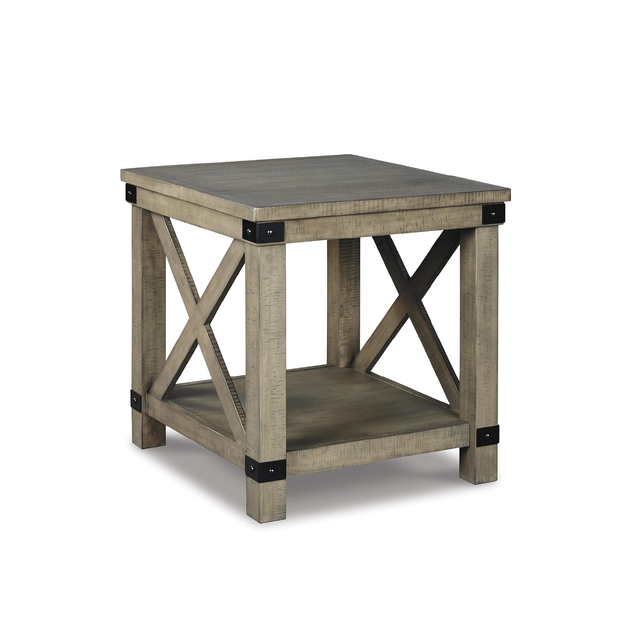 Signature Design by Ashley Aldwin Rectangular End Table, Rustic Brown