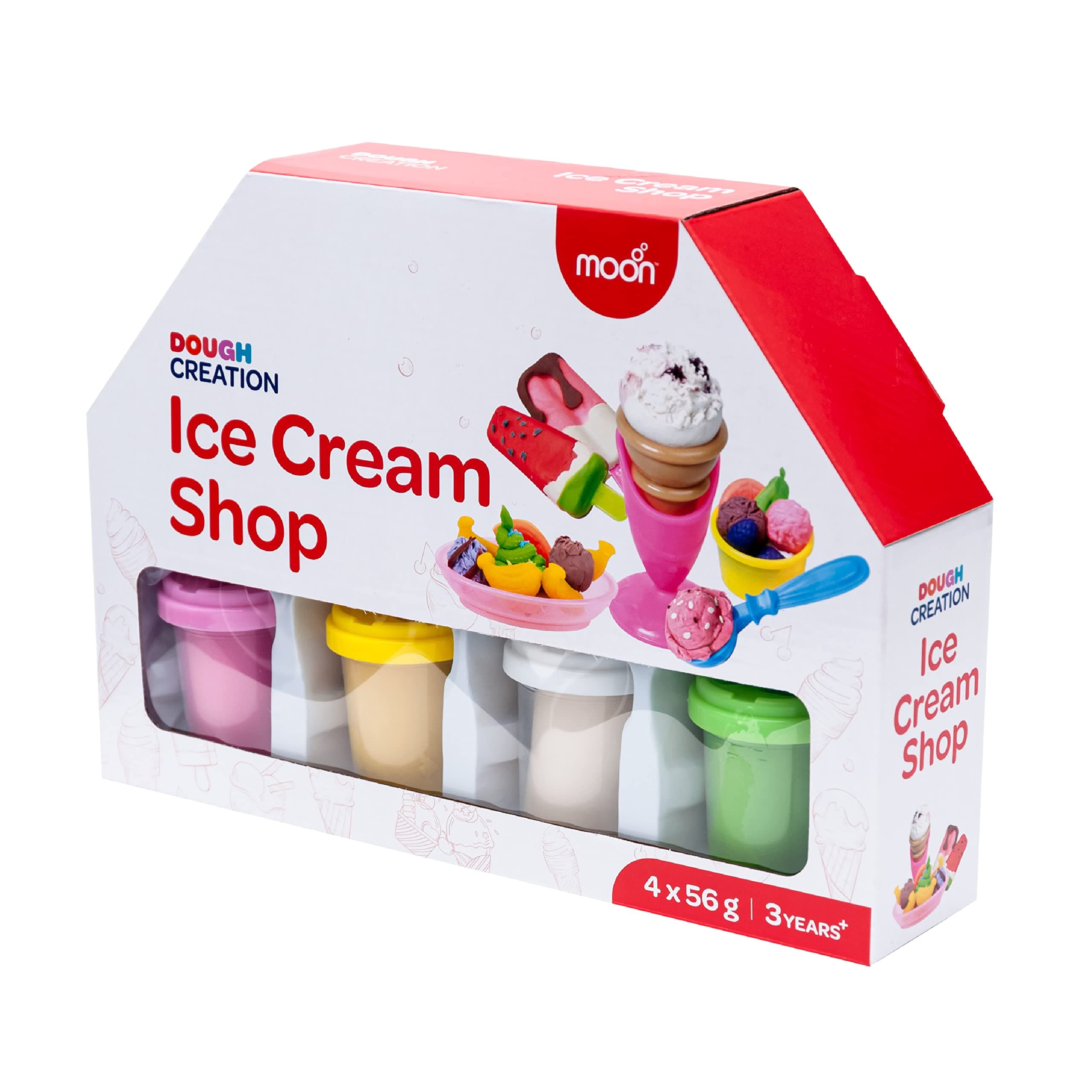 Kid's Dough My Ice-cream Shop. 4 x 2oz dough pot. (Multi color)