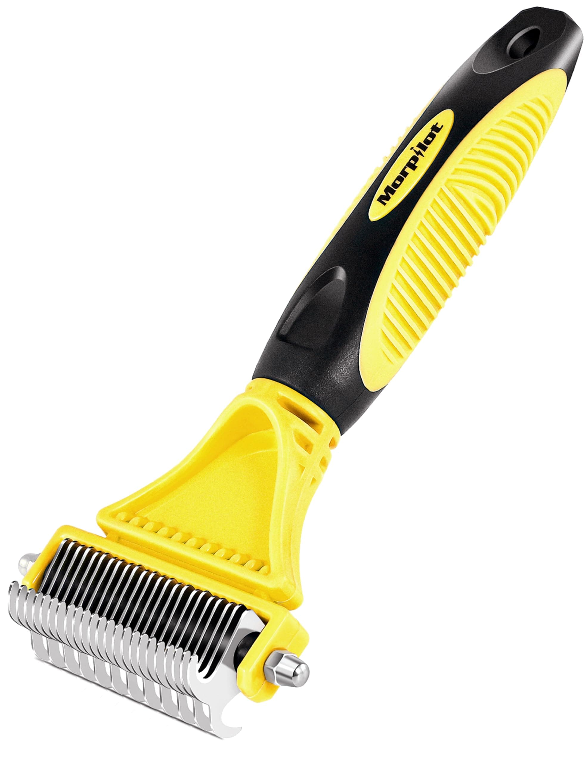 morpilot Dog Brush Cat Brush Grooming Comb, 23+12 Double Sided Undercoat Rake Dematting Deshedding Tool for Long Hair Pets Cat Dog Slicker Shedding Brushes Efficiently Reduces Hair Loss by up to 90%