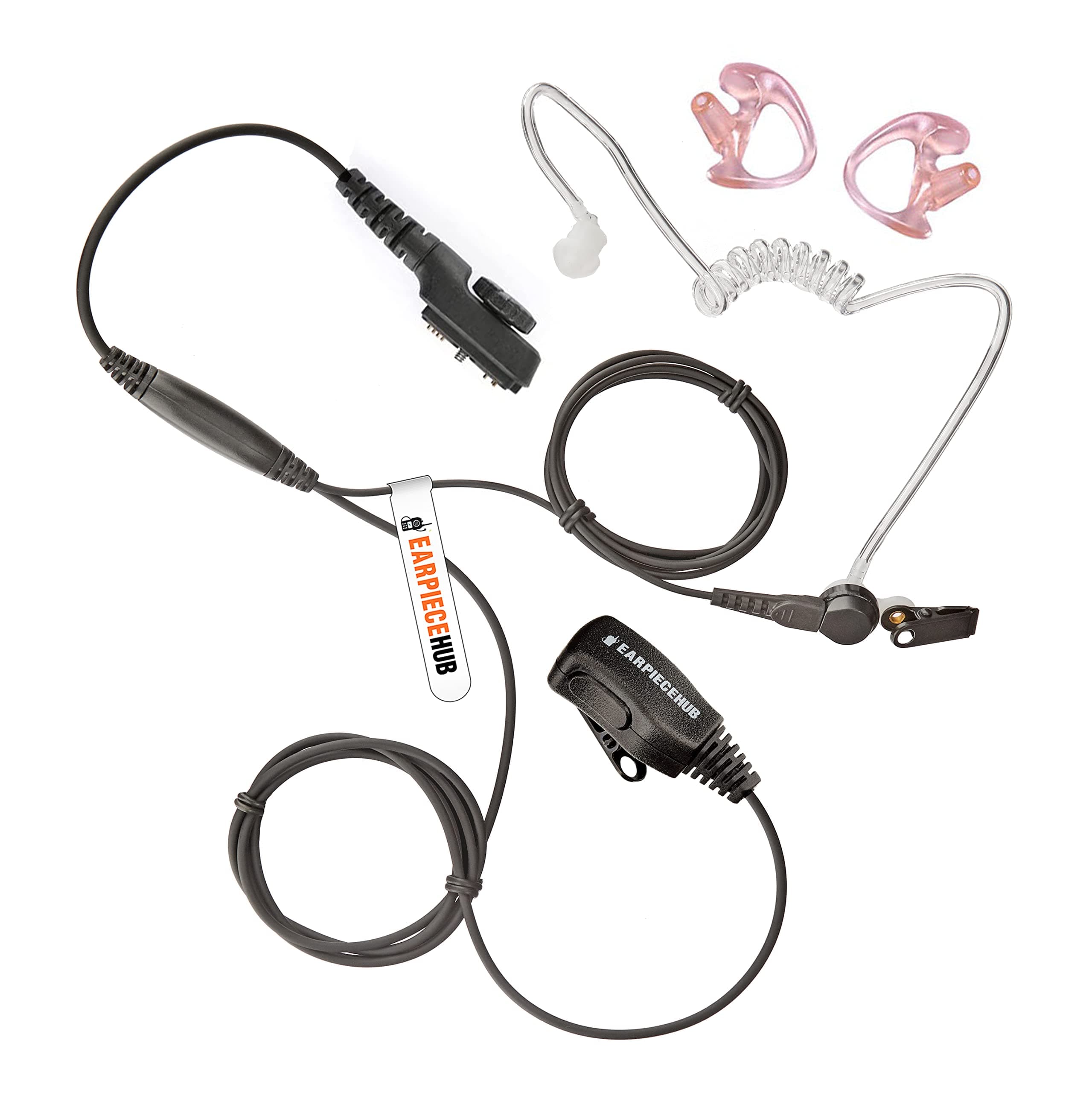 Earphone Earpiece Headset with Earmoulds for Multipin Mic PTT Compatible with HYT Hytera Two WAY Radio PD700, PD702, PD705, PD780, PD782, PD785, PT580H, PT-580