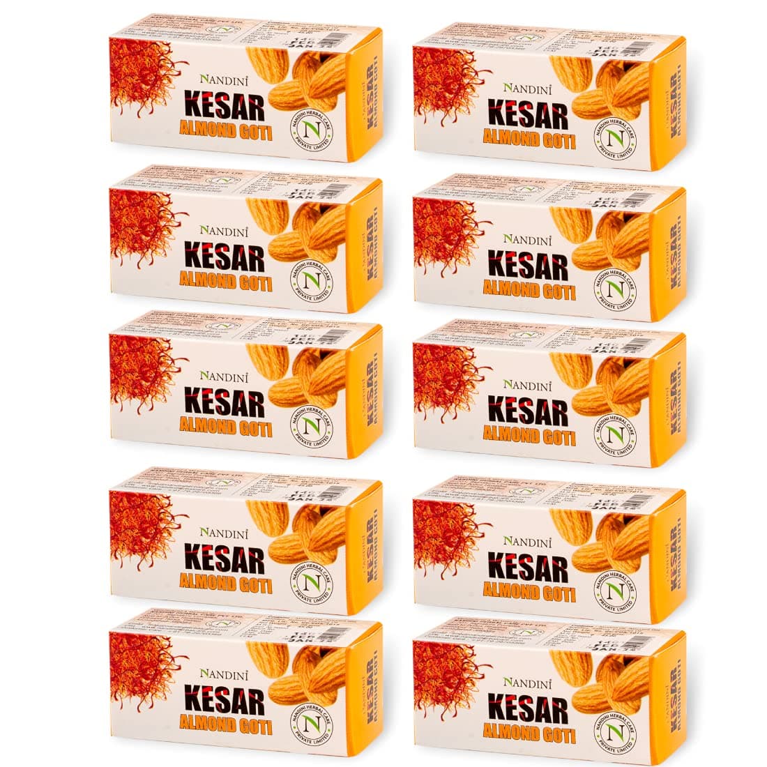 Kesar & Almond Goti Facial soap For Man & Women, 25g. (Pack of 10)