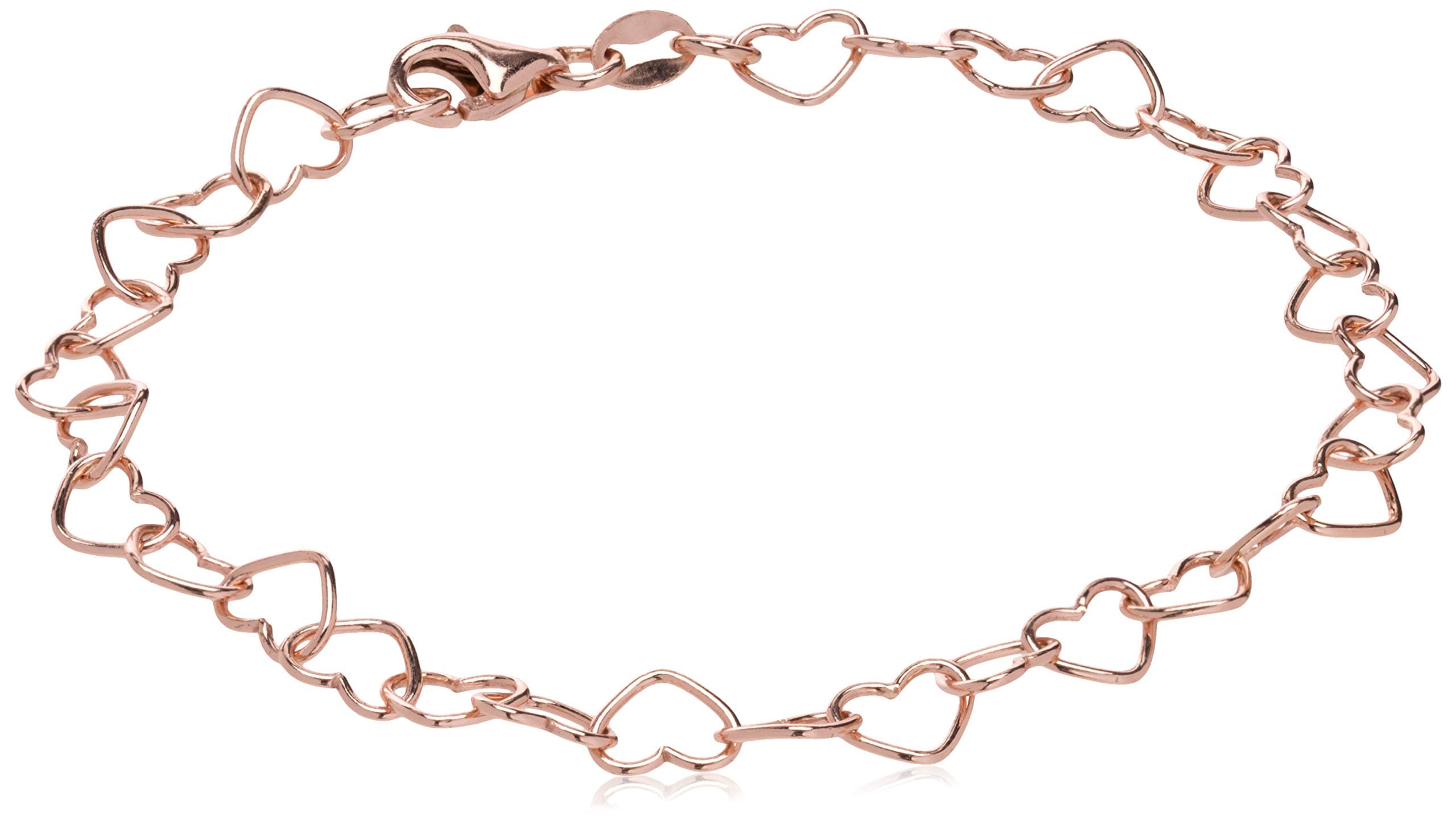 Sterling Silver 5.3mm Heart-Link Bracelet