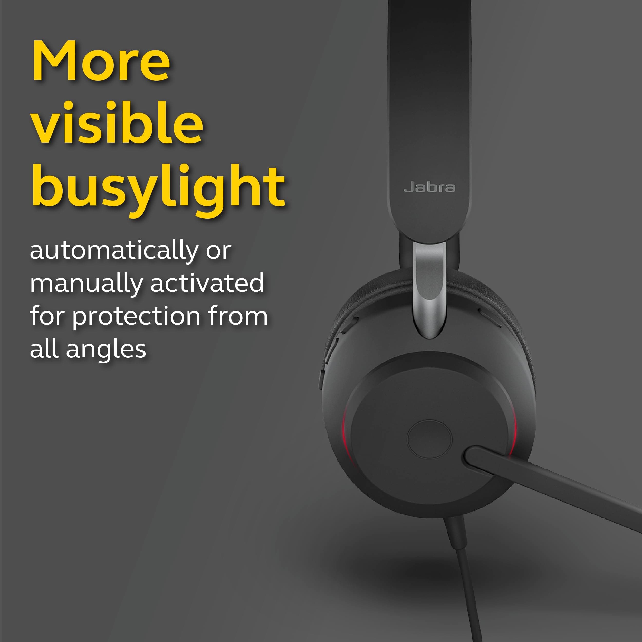 Jabra Evolve2 40 UC Wired On Ear Headphones, USB-C, Stereo, Black Telework for Calls and Music, Enhanced All-Day Comfort, Passive Noise Cancelling Headphones, UC-Optimized with USB-C Connection