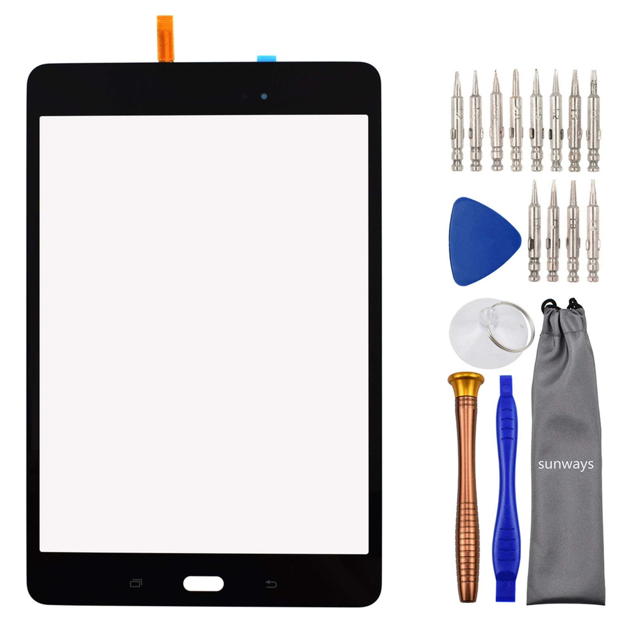 Sunways Touch Digitizer Screen Panel with Tool Kit Replacement for Samsung Galaxy Tab A 8.0 2015 SM-T350 T350 Jet Black