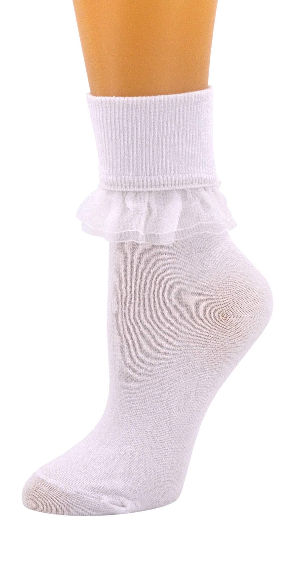 SEMOHOLLI Women Ankle Socks, Women Lace Ruffle Frilly Ankle Socks Fashion Ladies Girl Princess