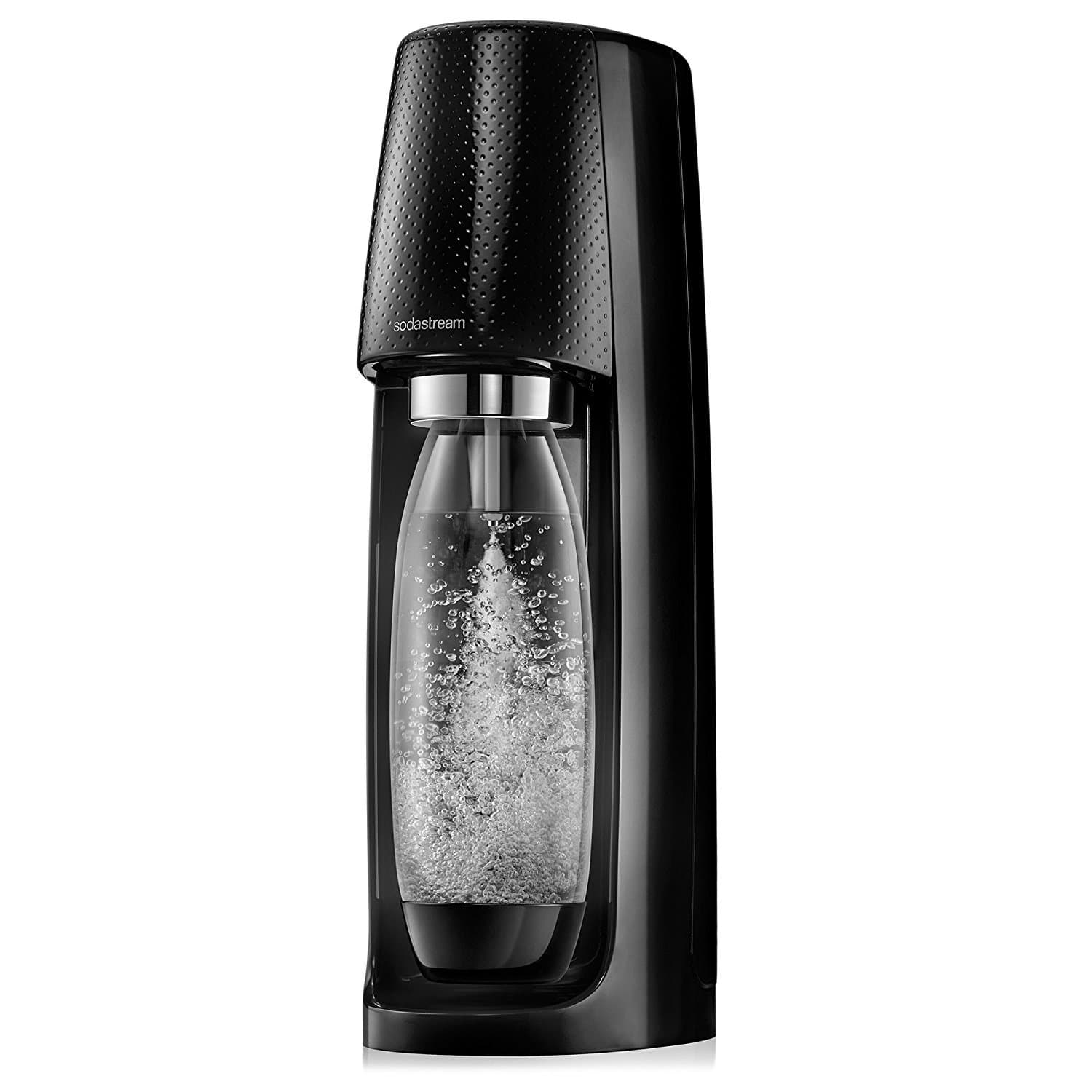 SodaStream Fizzi Sparkling Water Maker Starter Kit with 60L CO2 and 1L Bottle, Black