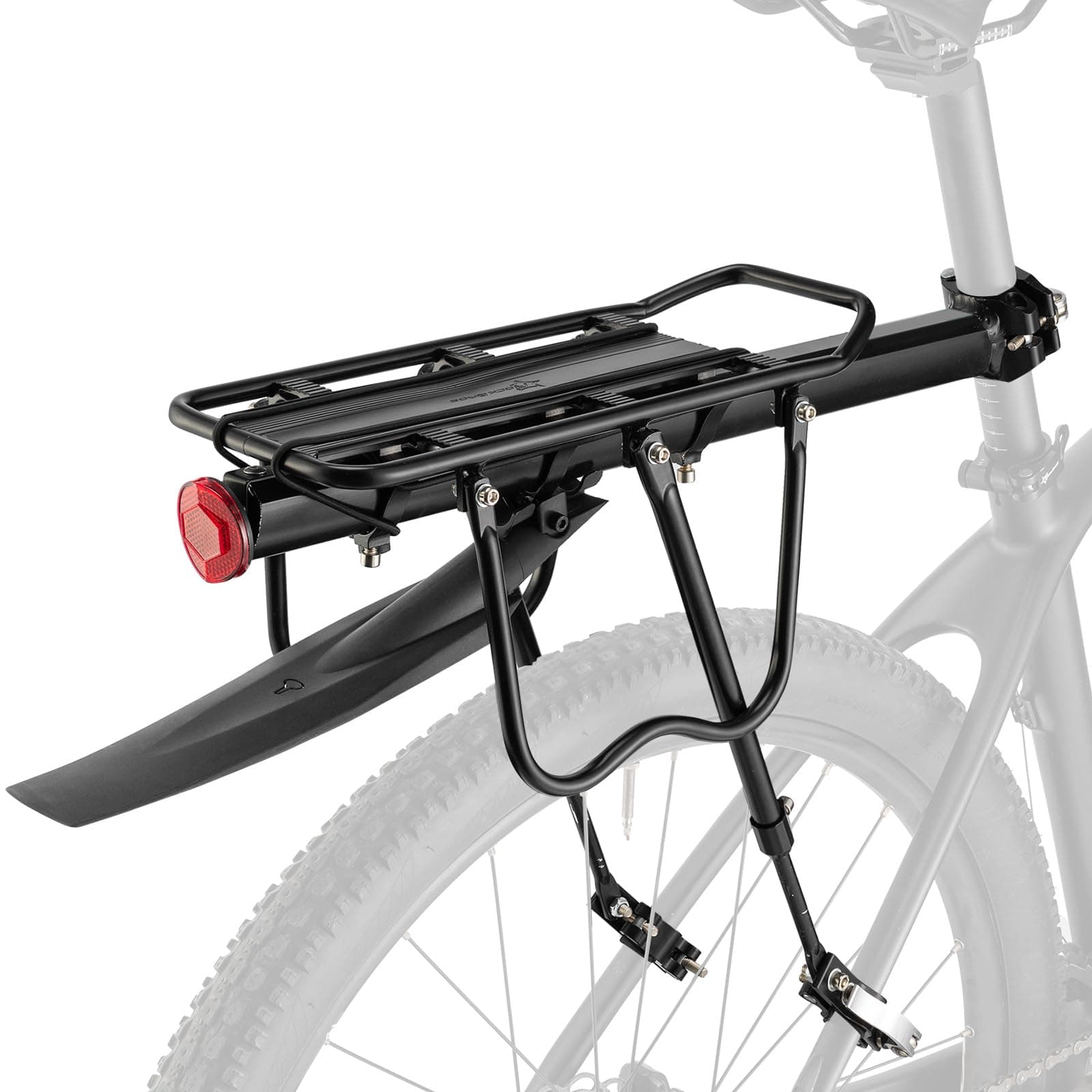 Bicycle Pannier Rack Mountain Bike Pannier Rack Quick Release with Reflector 24-29 Inch With/without Mudguard Aluminium Alloy