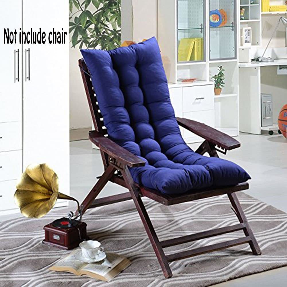 Winter Seat Cushion High Back 48 * 120cm Reclining Chair/Rocking Chair Cushion,Soft Warmth Breathable Absorbent Chaise Lounge for Home,Office,Chair,Car and Outdoor (Blue)(not include chairs)