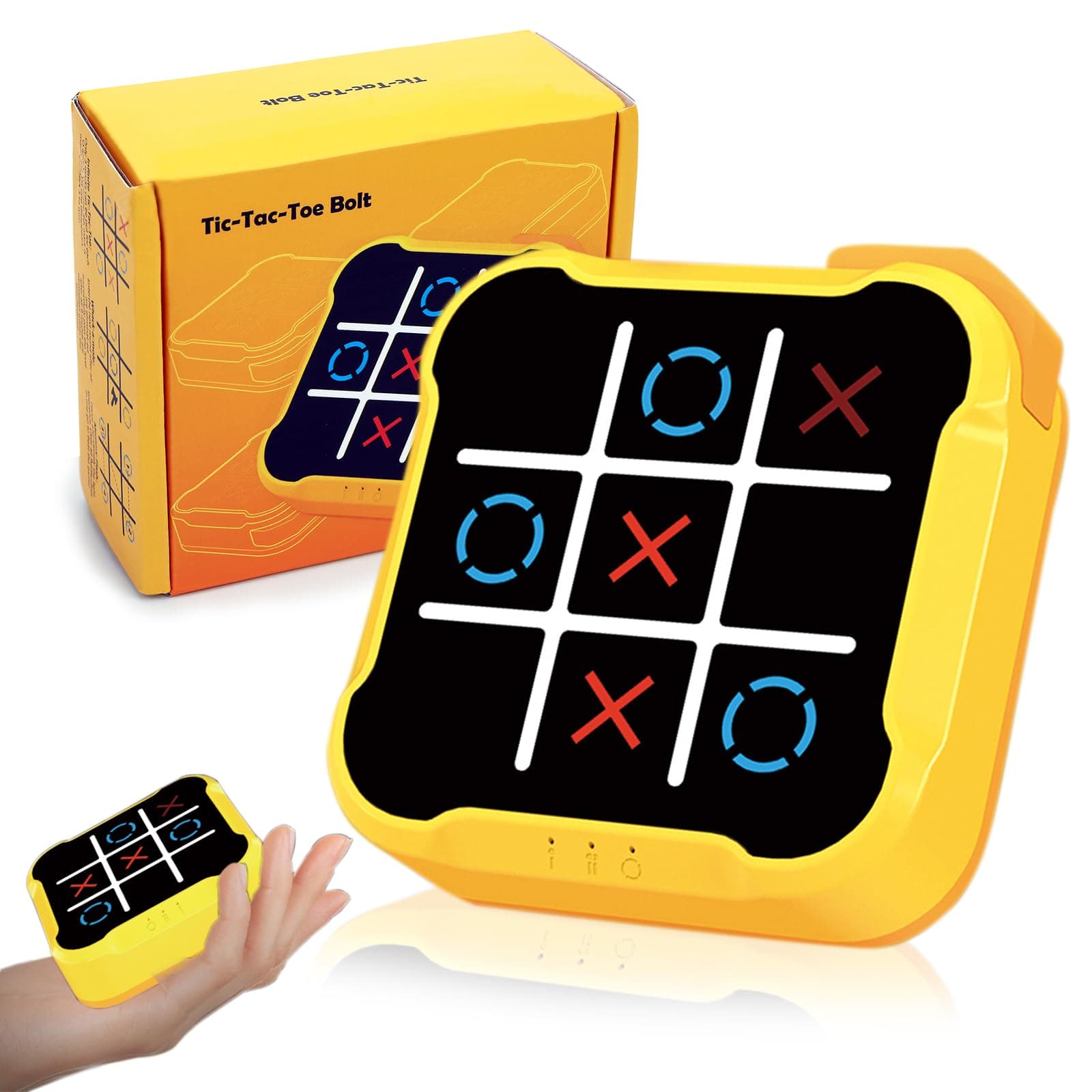 Tic Tac Toe Games: 4-in-1 Portable Sensory Puzzle Handheld Game - 6 - 12 Years Old Kids Electronic Toy for Travel Home School - Christmas Birthday Gift,Multicolour