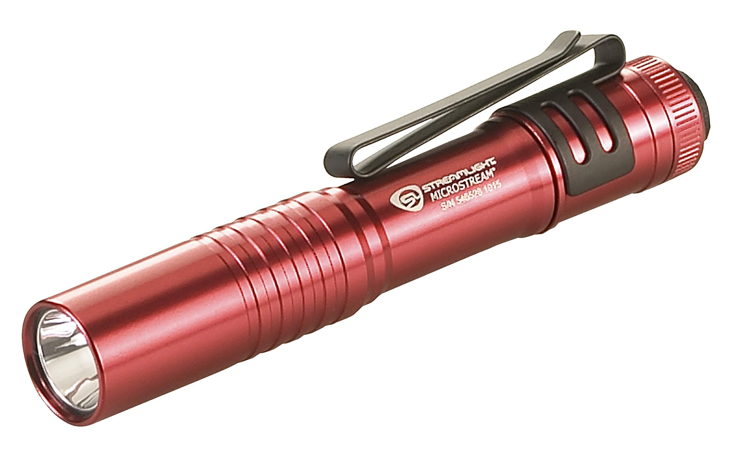 Streamlight 66323 MicroStream 45-Lumen 420-Candela EDC Ultra-Compact LED Flashlight with AAA Alkaline Battery, Clear Retail Packaging, Red