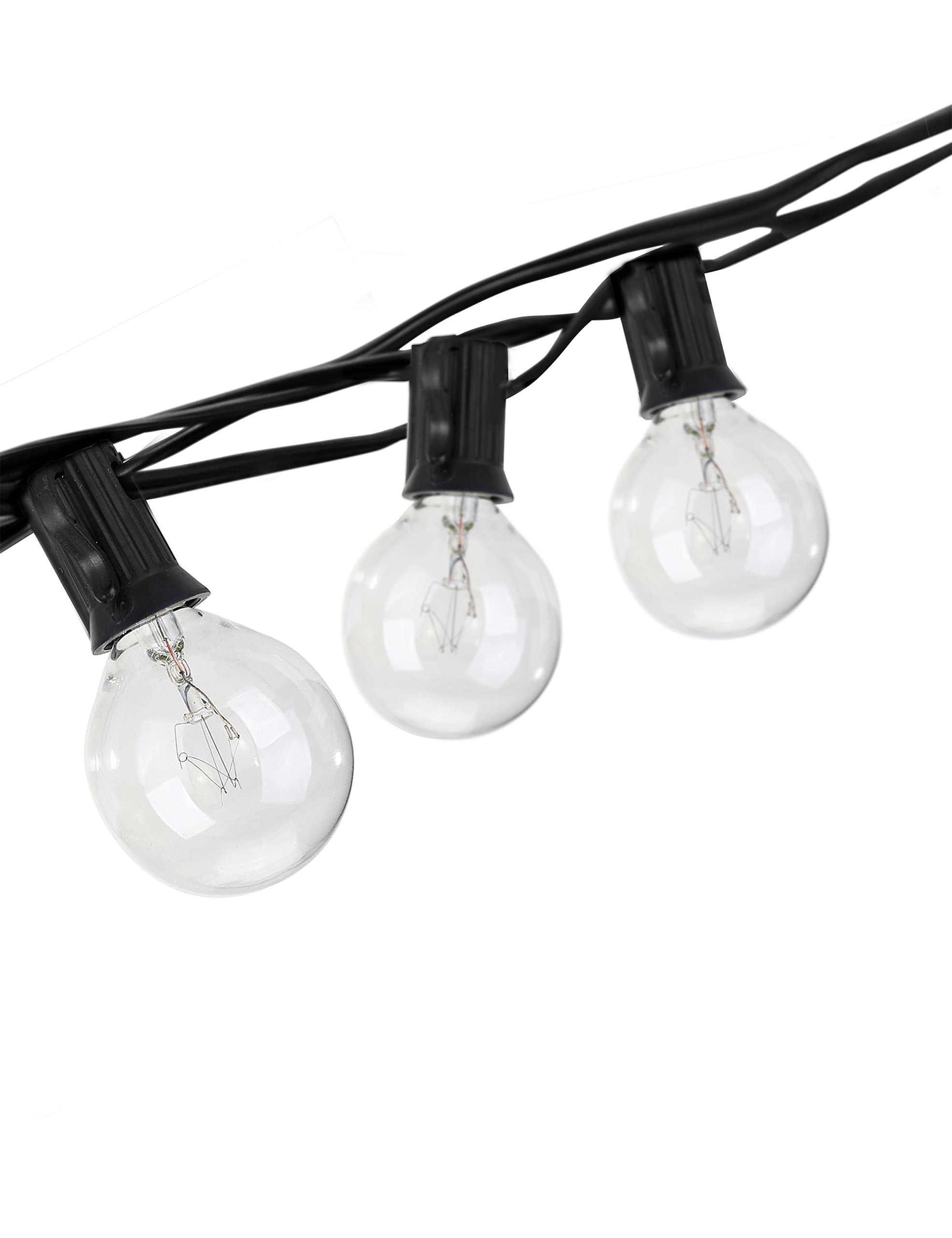 imimon Indoor,Outdoor String Lights,Novelty Lights with G40-25 Clear Globe Bulbs (Waterproof 25ft.) Perfect Warm Light Bulb for Patio,Party, Wedding,Christmas (Black)