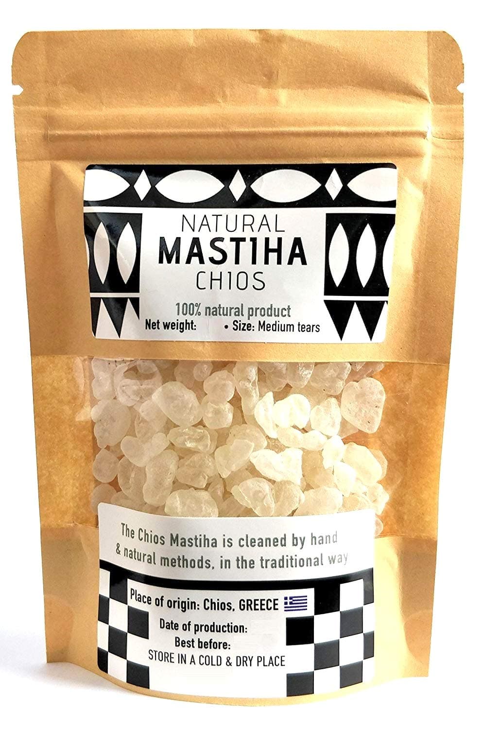 Chios Mastiha Tears Gum Greek 100% Natural Mastic Packs From Mastic Growers (100gr Medium Tears)