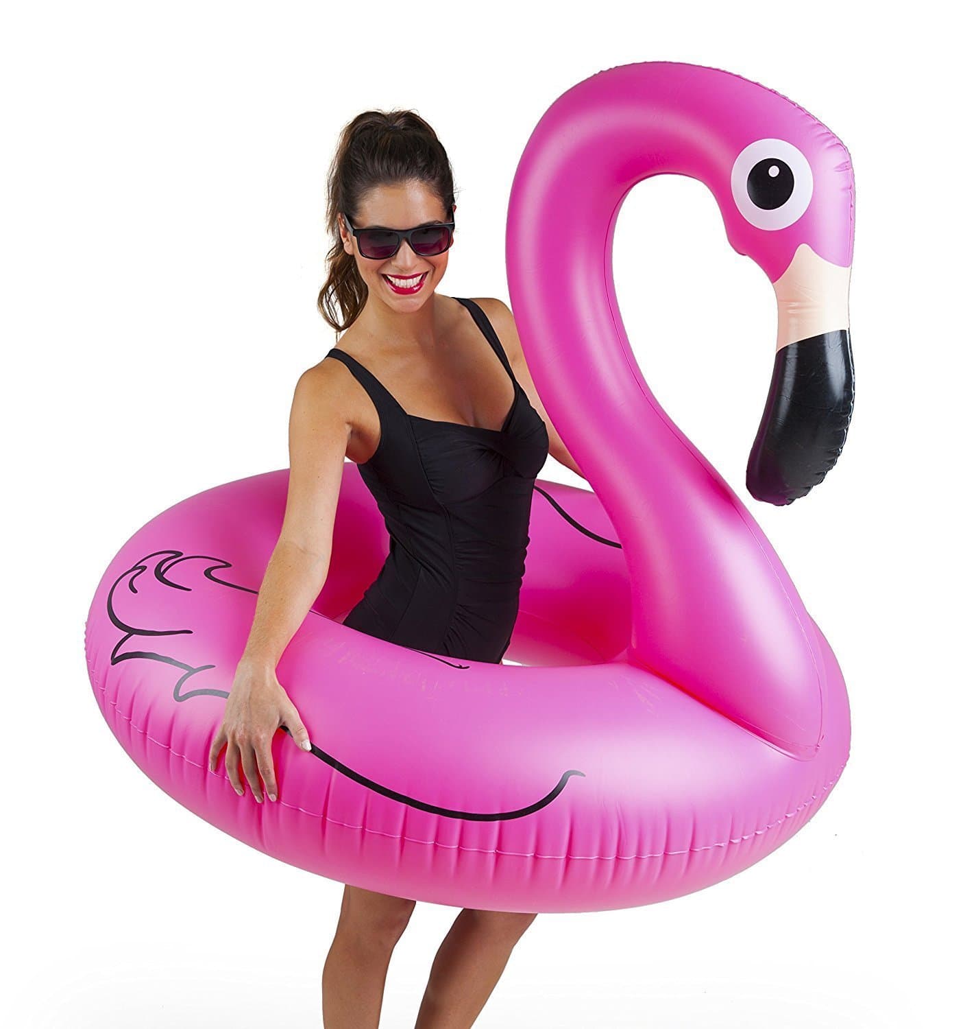 Vpsan Inflatable Flamingo Swimming Pool Float - Novelty Outdoor Lounger and Cute Toy for the Swimming Pool or Beach,90cm / 35 inches diameter when inflated.