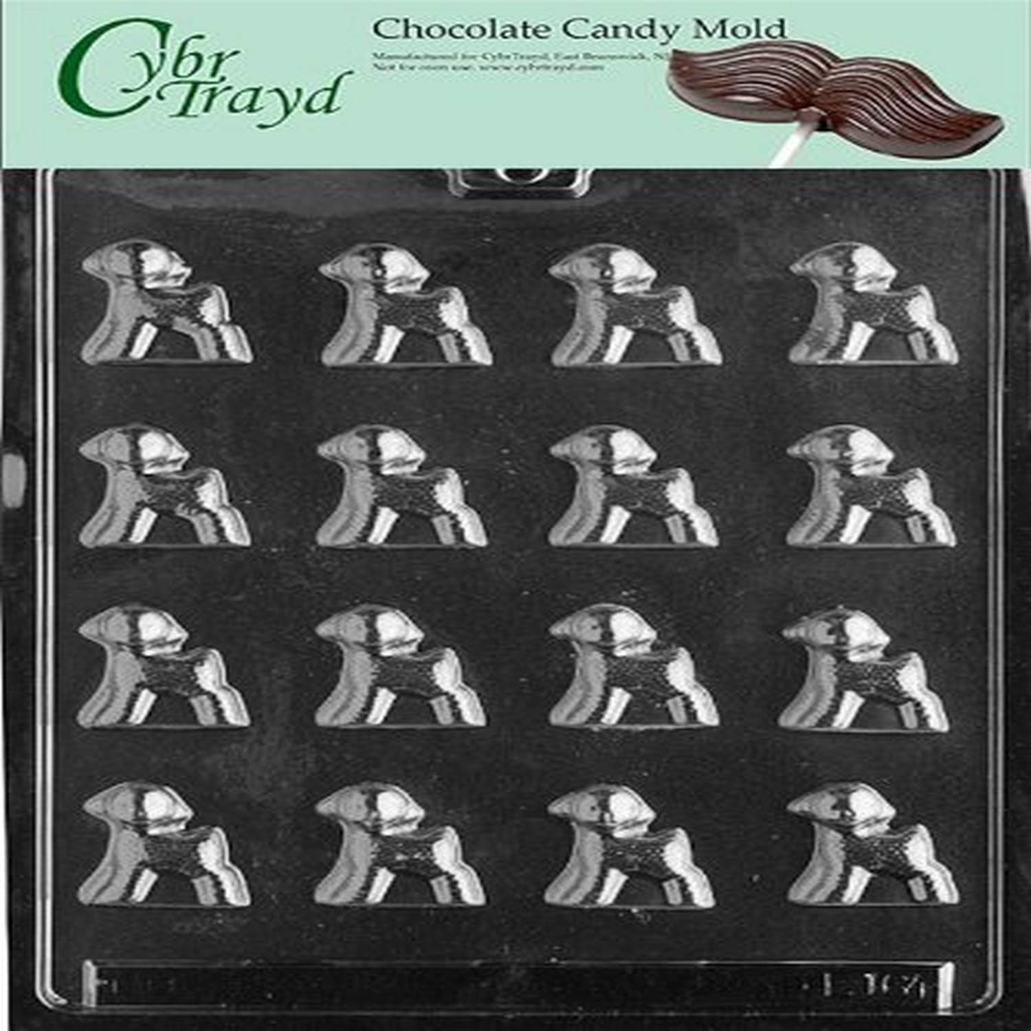 Cybrtrayd Life of the Party Lambs Easter Chocolate Candy Mold in Sealed Protective Poly Bag Imprinted with Copyrighted Cybrtrayd Molding Instructions, Bite Size