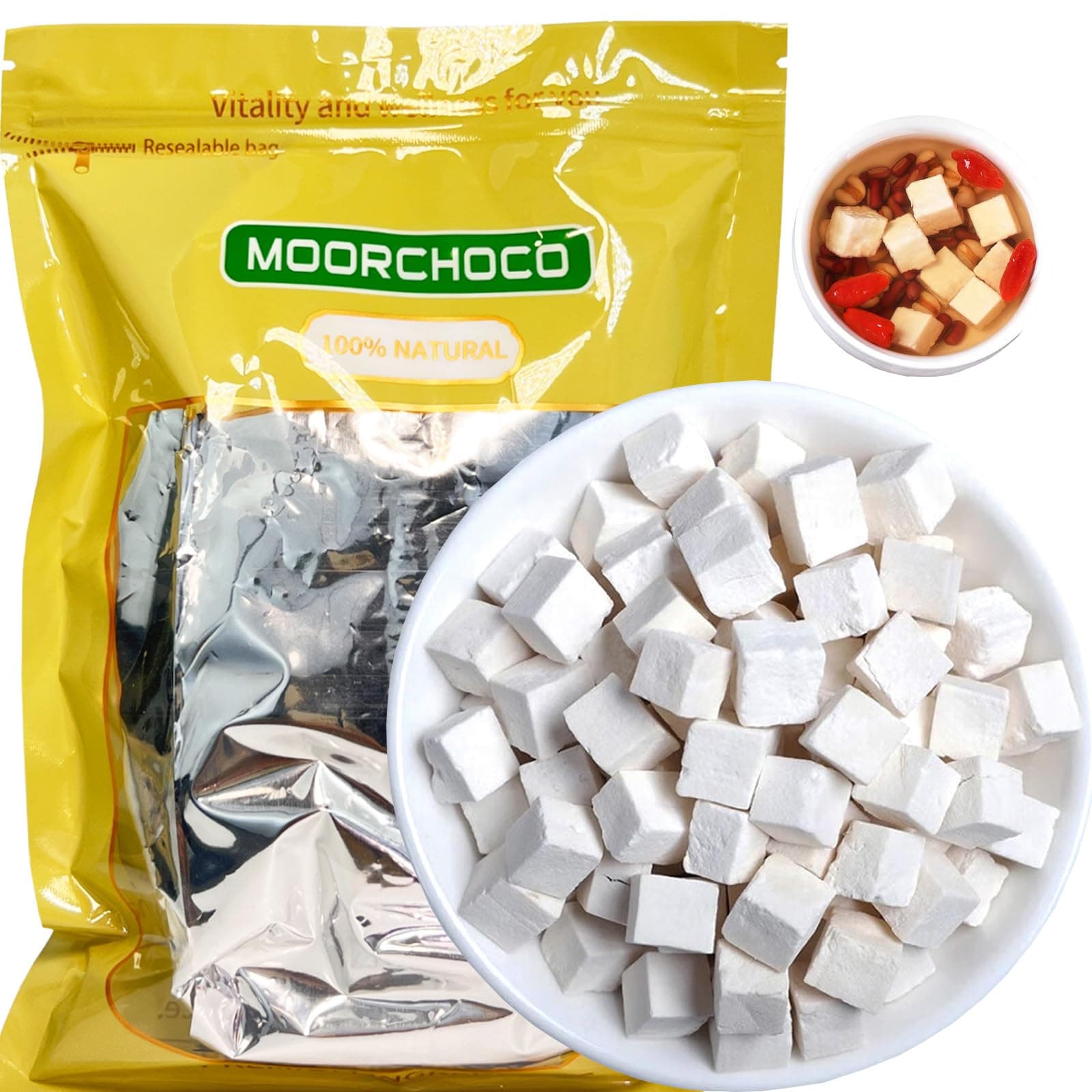 500g(17.6 oz) Fu Ling - Poria Cocos Fungus, 백복령(白茯苓) from 100% Nature (茯苓)