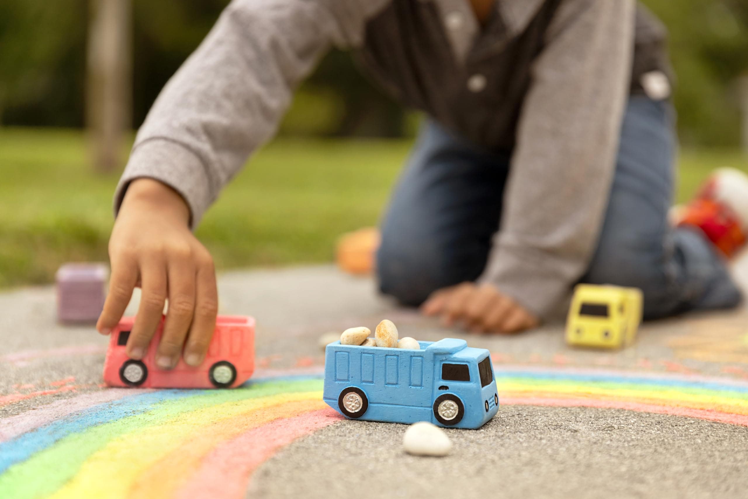 | 14 Dump Truck Sidewalk Chalk | Construction Birthday Party Supplies | Party Favors & Goodie Bags - Birthdays, Valentines, Easter Baskets | Toddler Toys | Individually Wrapped | Gift