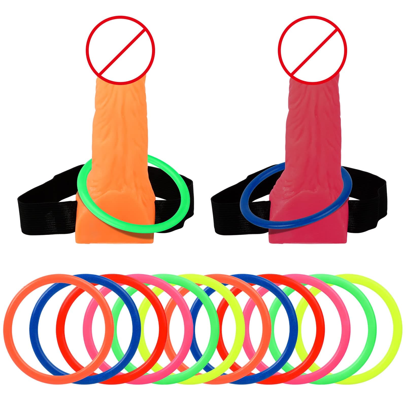 14PCS Bachelorette Party Favor Girls Night Out Party Games, Ring Toss Game for Adults Indoor Outdoor, Funny Plastic Tossing Rings for Ring Toss Party, Beach Swimming Pool Decorations and Bridal Shower