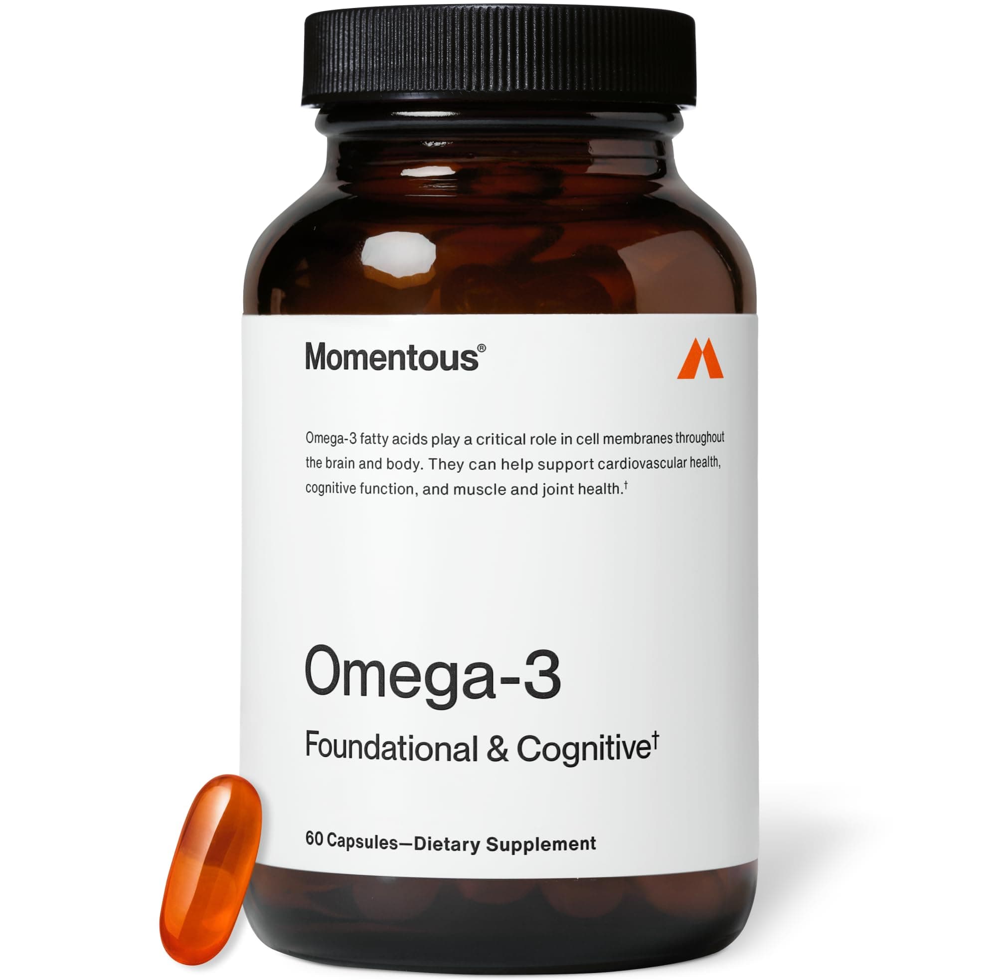 - Momentous Omega-3 Fish Oil - High-Potency EPA & DHA Supplement for Men & Women - Supports Heart, Joint, & Brain Health - NSF Certified for Sport - Non-GMO - Gluten-Free - 1,600 mg - 30 Servings