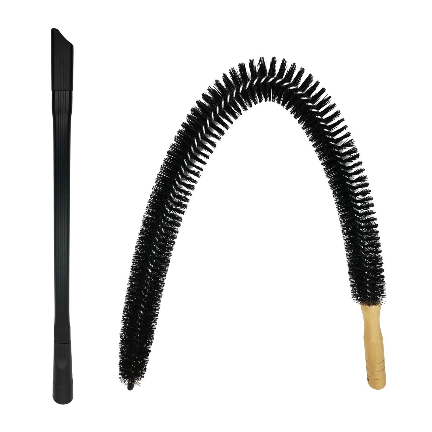 Dryer Vent Cleaner Kit - 30 inch Flexible Dryer Lint Brush for Cleaning Dryer, 24" Universal Vacuum Attachment for Dryer Vent, Fits Vacuum Hoses 1 1/2 inches or Less