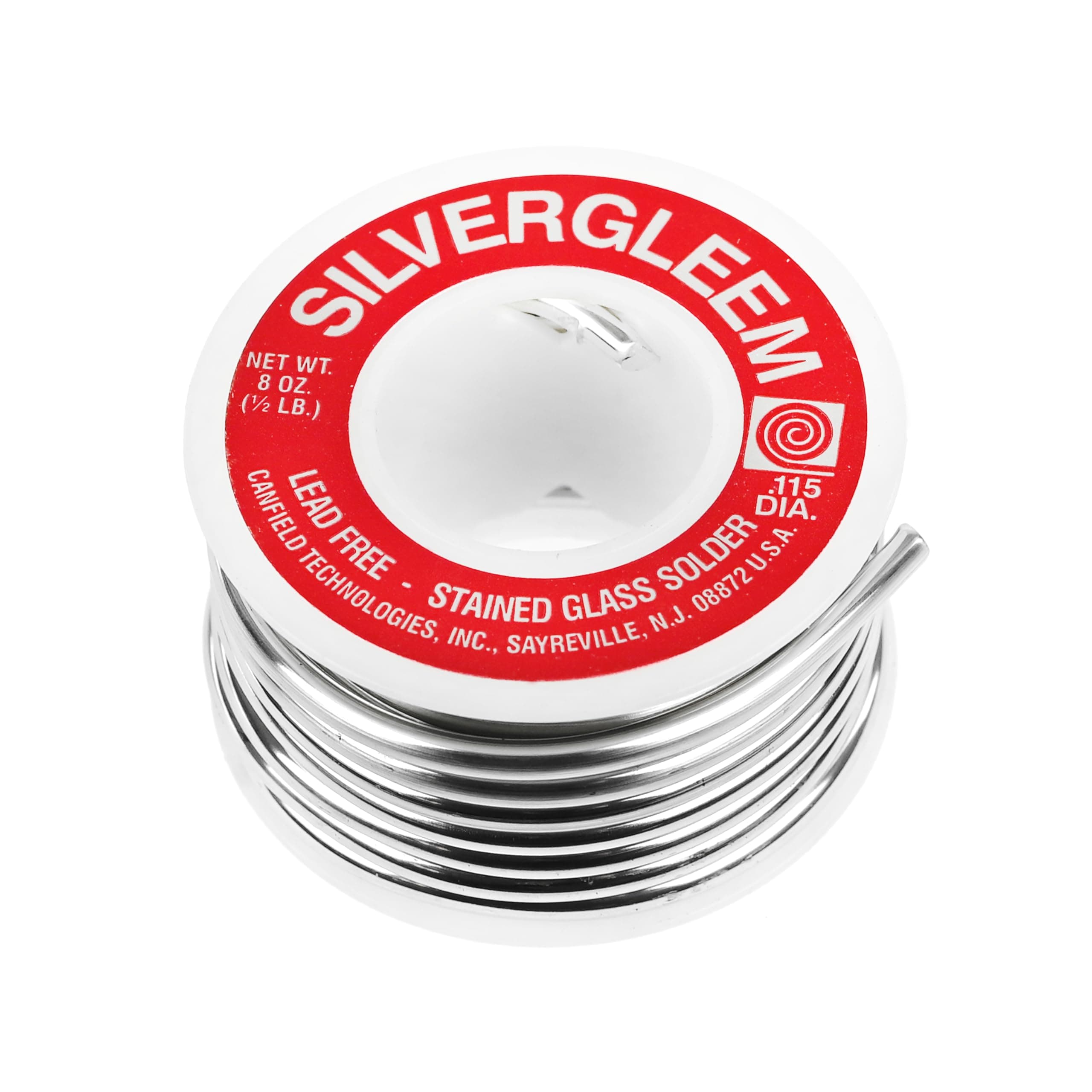 Canfield Lead Free Silvergleem Stained Glass Solder Wire - 227g Spool