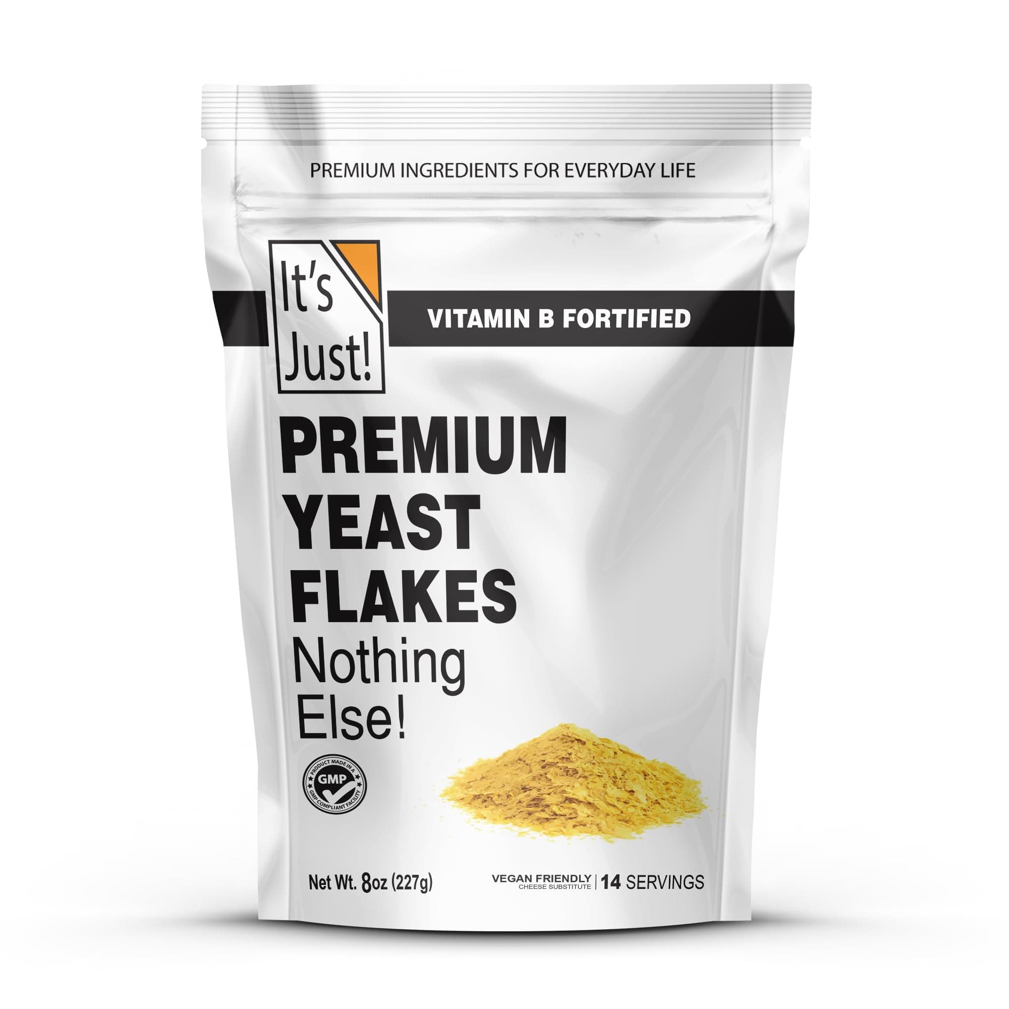 It's Just - Yeast Flakes, Nutritional Yeast, Premium Fortified w/Vitamin B, Nooch, Vegan Cheese Substitute (8 Ounces)