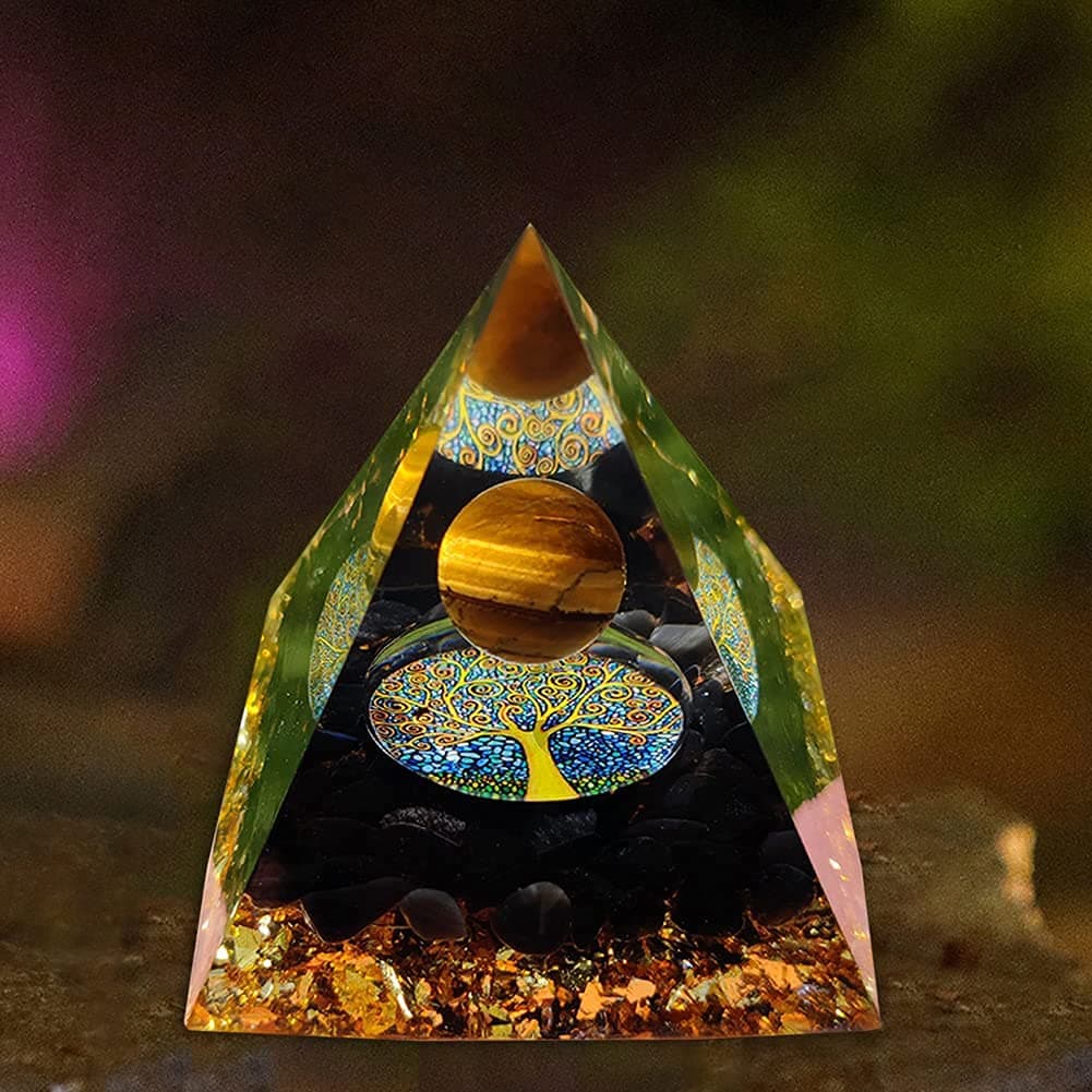 Healing Natural Crystals Chakra Crystal Pyramid Stones Obsidian Crystal Orgone Pyramid Crystal Positive Energy Generator Healing Chakra Pyramid for Protection 5cm