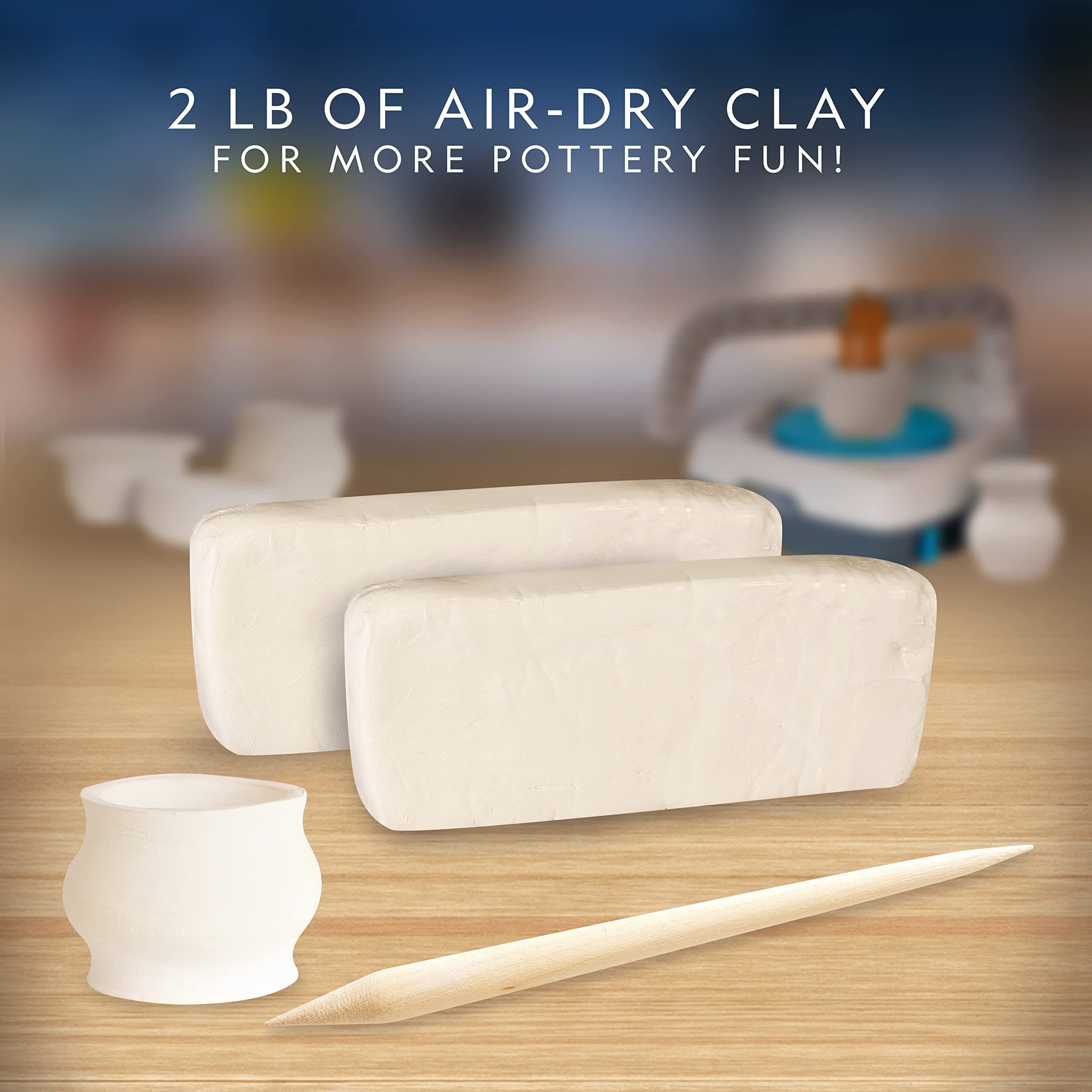 Blue Marble National Geographic Pottery Wheel Refill Kit - Air Dry Clay, Tools & Accessories for Kids