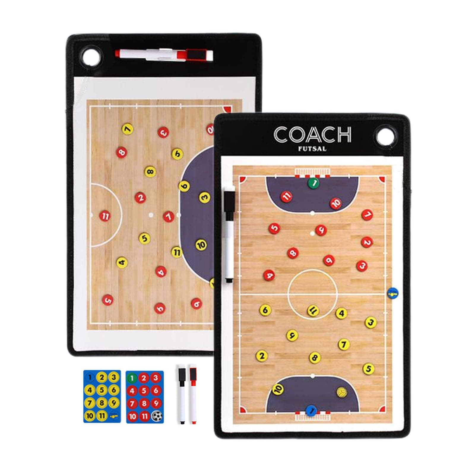 Joyeee Football Coaching Tactical Board, Futsal Coaching Clipboard, Portable Tactics Strategy Coach Board with Magnets and Pen, Futsal Coaching Equipment for Game Plan and Coach Study
