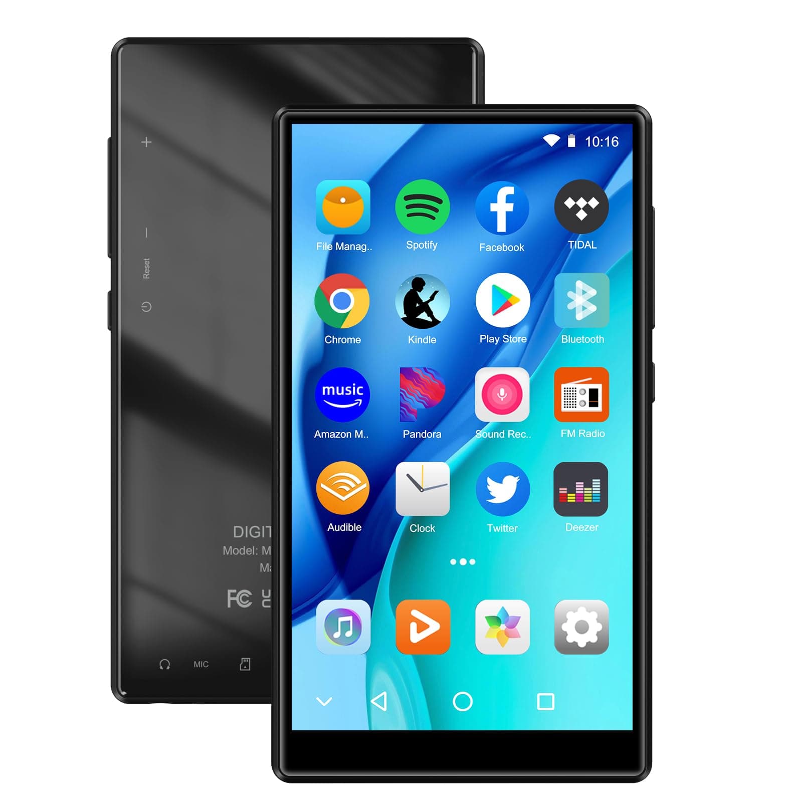 80GB MP3 Player with Bluetooth and WiFi, ZAQE Full Touchscreen MP4 MP3 Player with Spotify, Audible, Amazon Music, Android Music Player with Speaker, FM Radio, E-book, Up to 1TB (4.7")