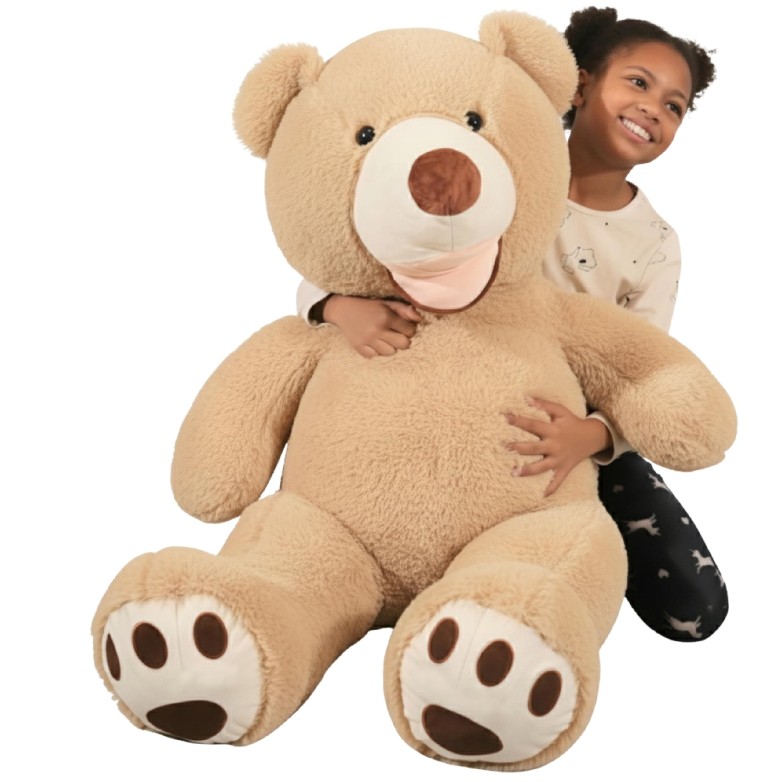 bananair - Giant Teddy Bear 130 cm Made in France, Ultra Soft and Fluffy, Cuddles Assured - Big Teddy Bear for Birthdays, Bedroom Decor, Celebrations (Beige)