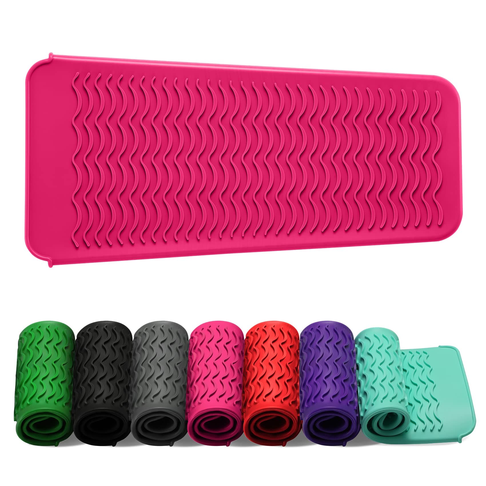 ZAXOP Resistant Silicone Mat Pouch for Flat Iron, Curling Iron,Hot Hair Tools(Hot Pink)