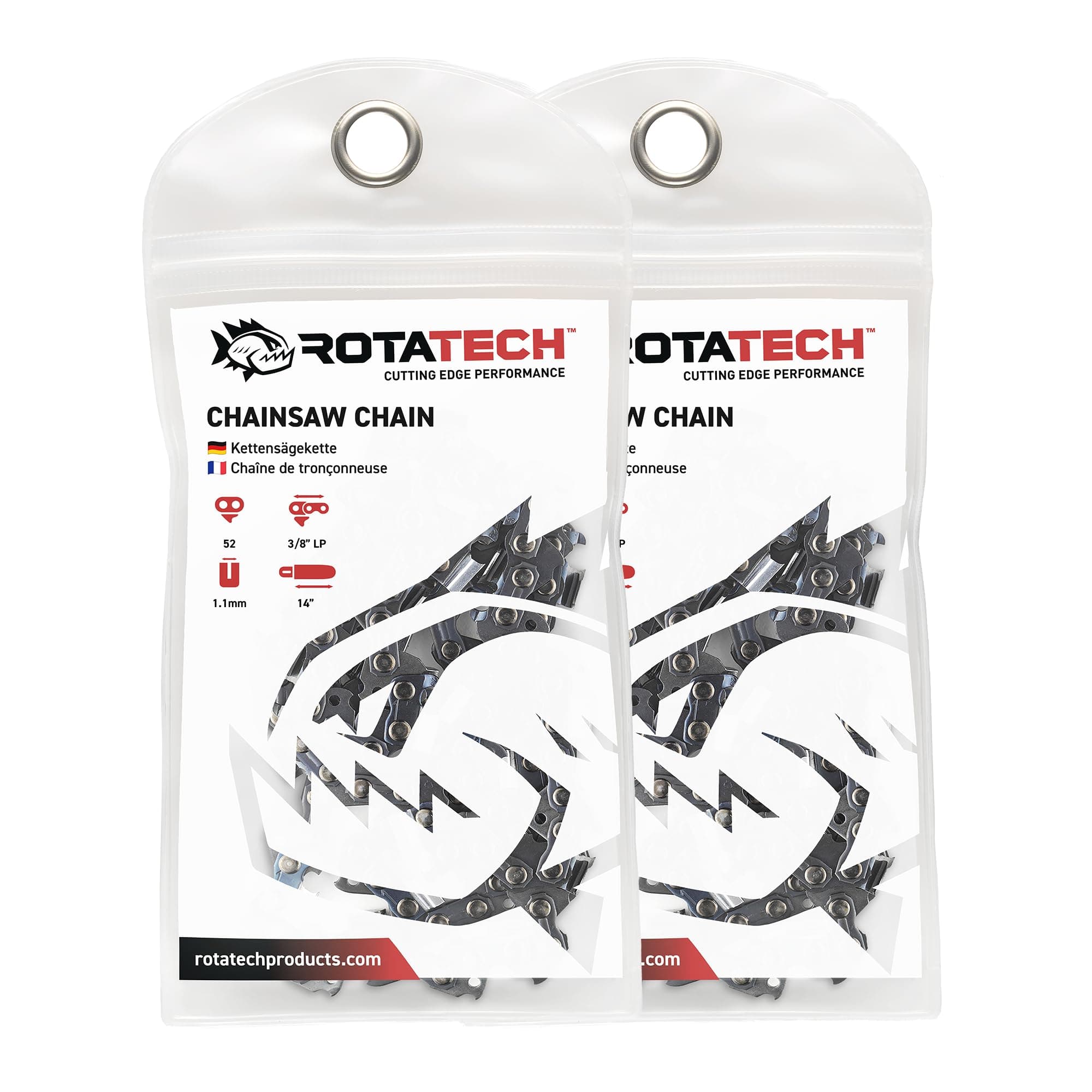 x2 (Two) Genuine Rotatech Chainsaw Chain 35CM 52 Links to Suit Bosch AKE35, AKE35S, AKE35-17S, AKE35-18S, AKE35-19S, AKE35SDS COMPARES to 1604730001