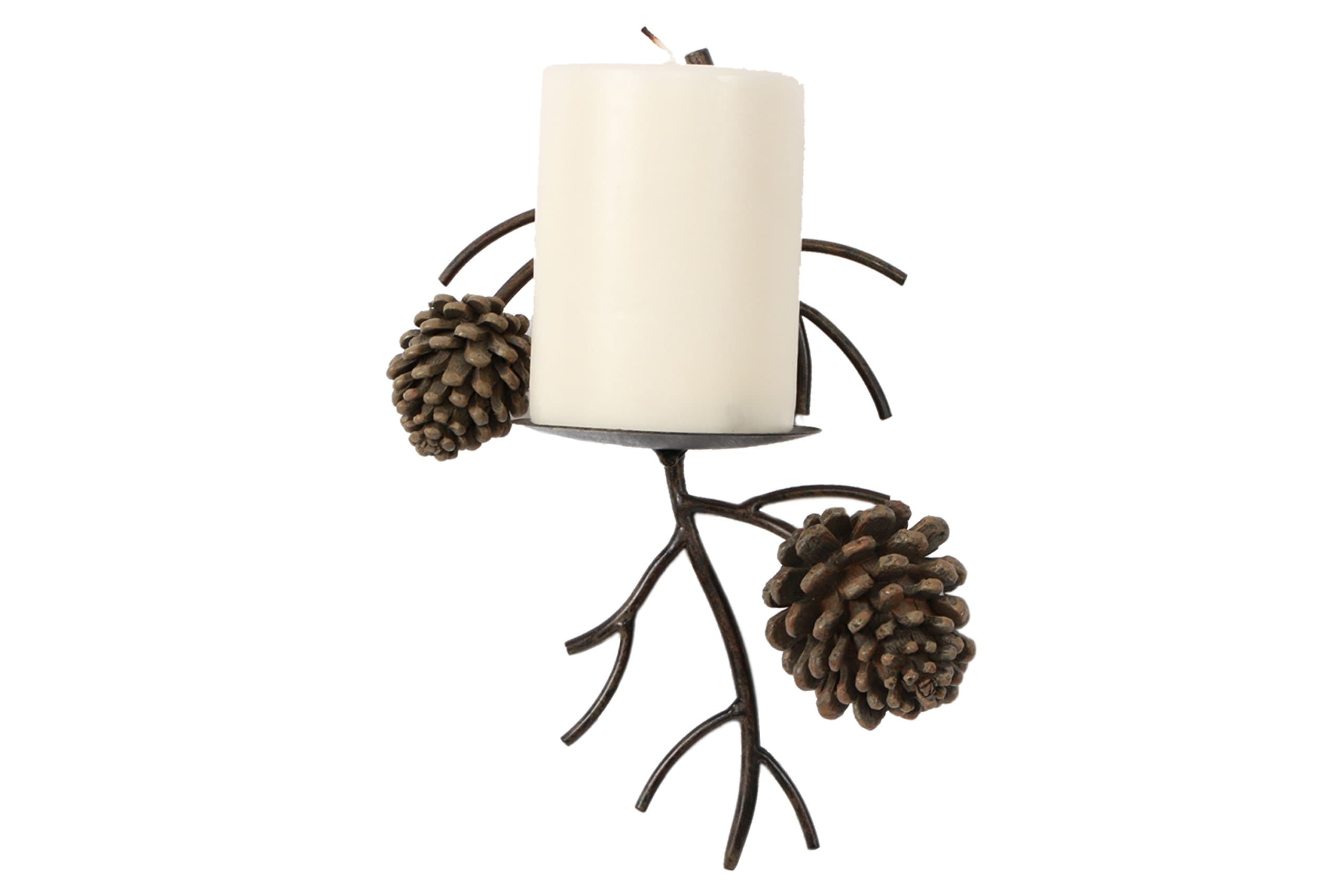 Dennis East International 25600 Metal Pine Cone Wall Pillar Sconce, 10"
