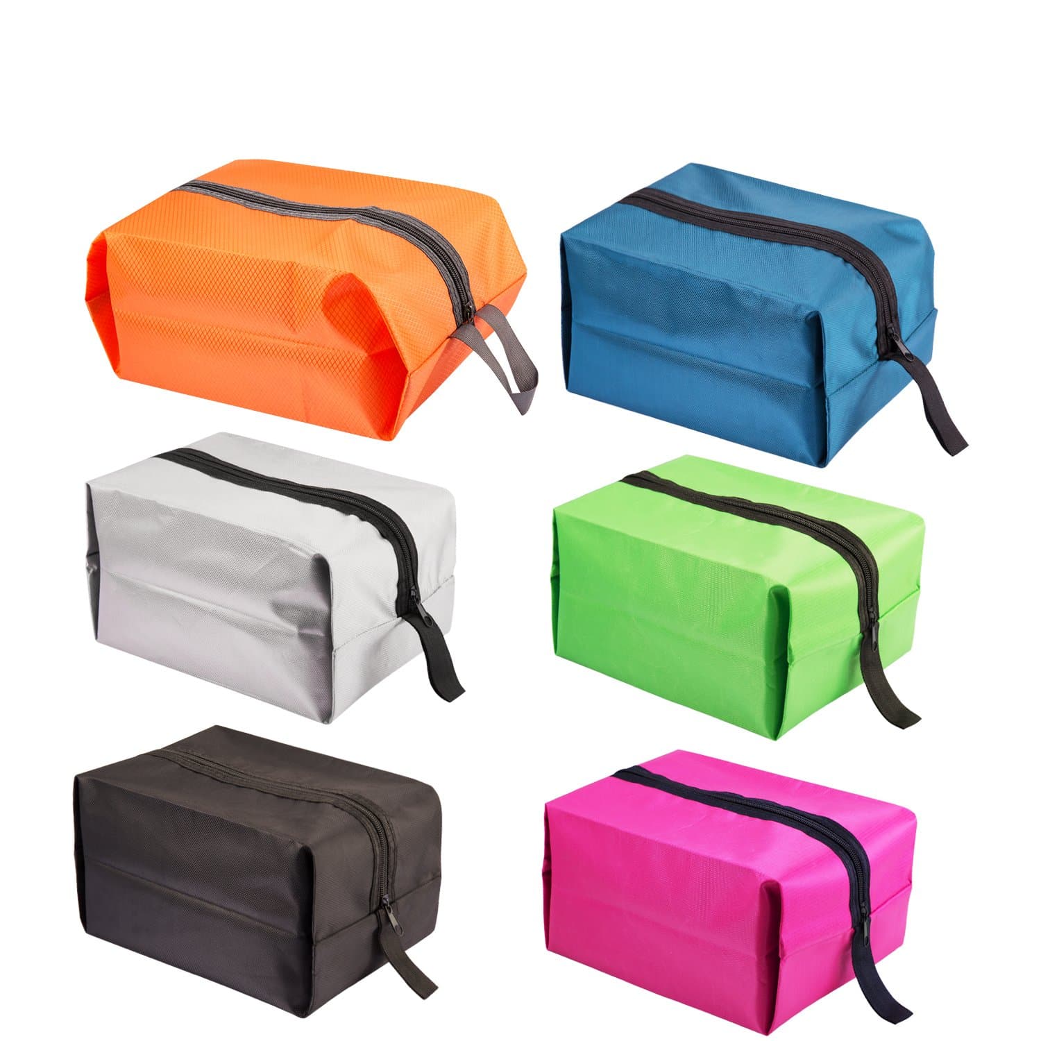 Travel Shoe Bags, Portable Nylon Travel Shoe Tote Bags with Zipper Closure (6 Pack)
