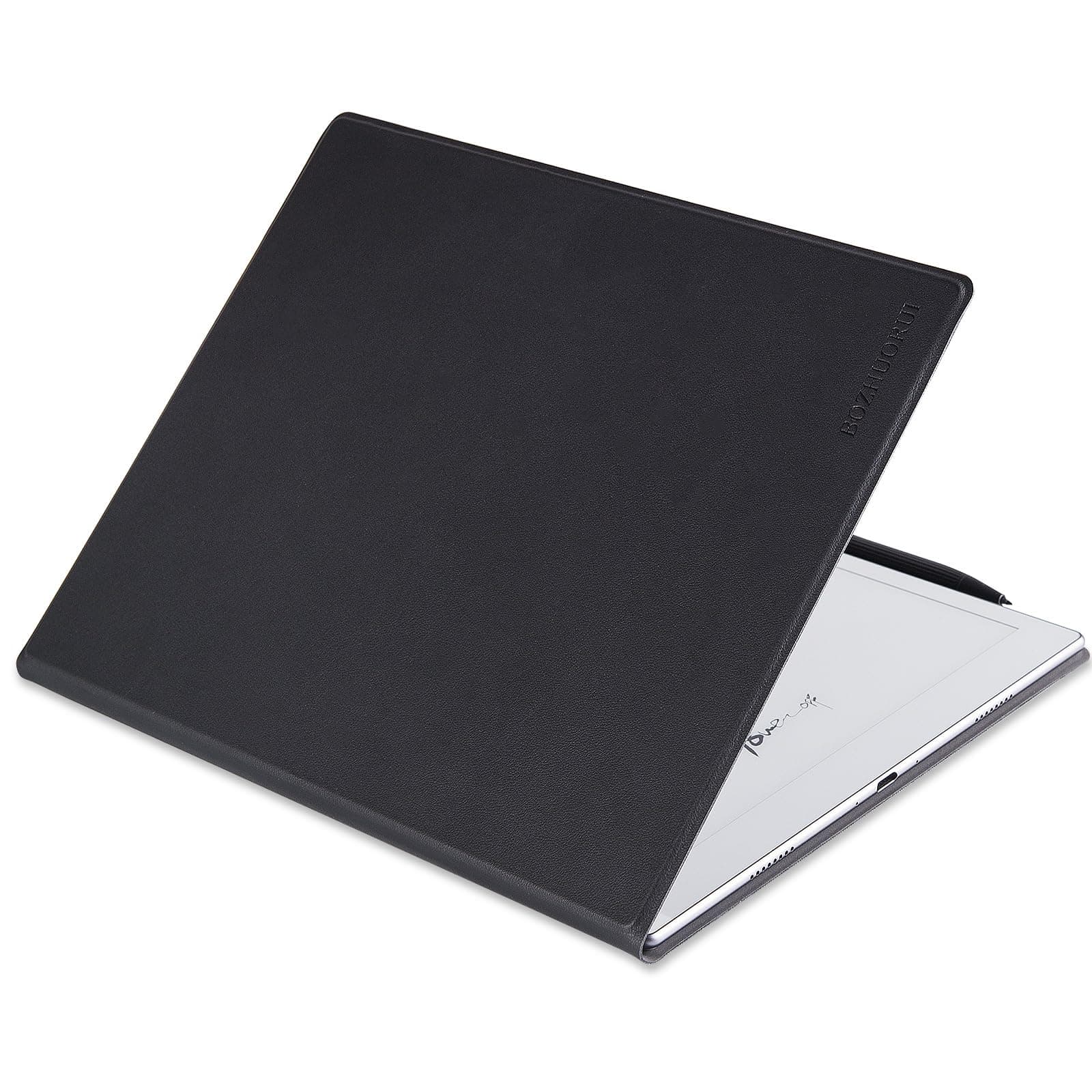 BOZHUORUI Case for Boox Go 10.3 ePaper Tablet | with Sleep/Wake | Magnetic Adsorption | Book Folio Style | Thin & Light | Vegan PU Leather Smart Cover (Black)