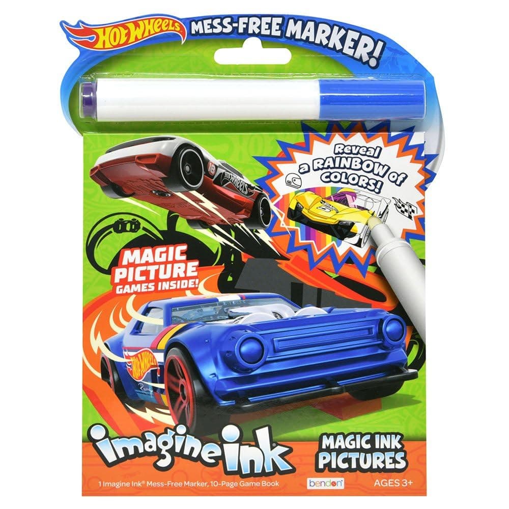 Bendon Imagine Ink Mess Free Coloring & Activity Book (Hot Wheels)