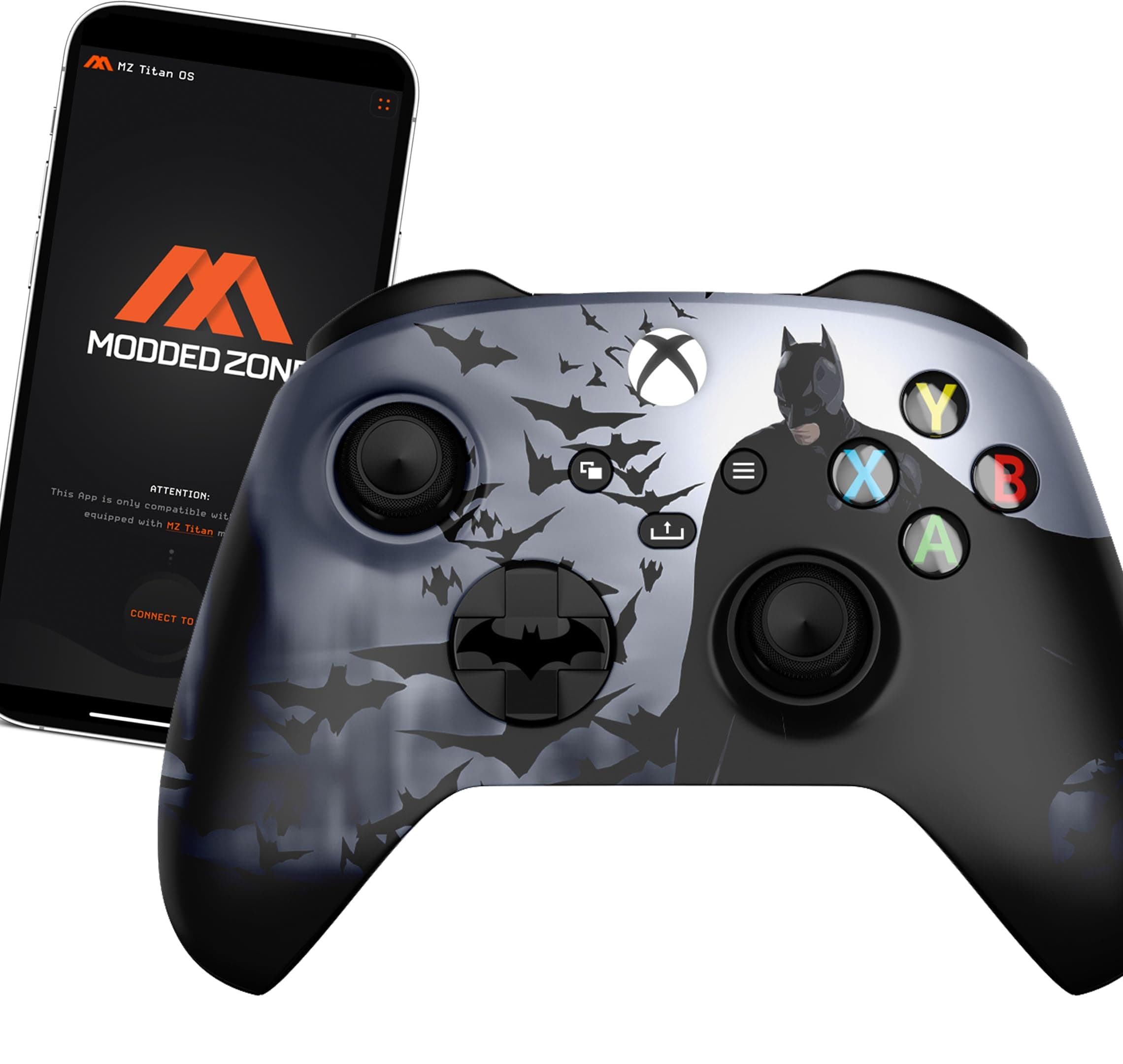 MODDEDZONE Rapid Fire Custom Standard Modded Controller compatible with Xbox One S/X 40 Mods for All Major Shooter Games (3.5 mm jack) Bat