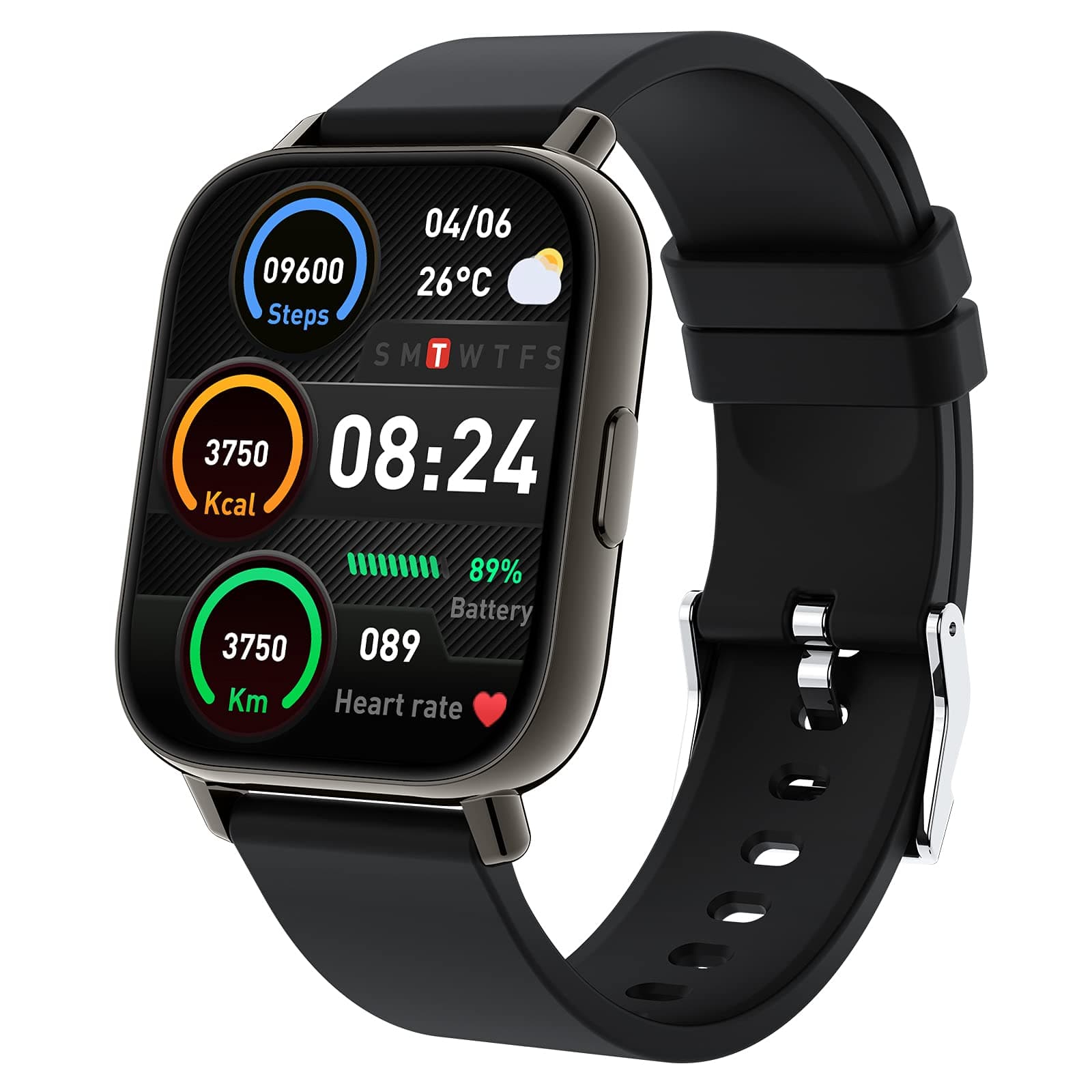 Togala Smart Watch, 1.69 Inch Touch Screen Smartwatch for Android and iOS Phones, Fitness Tracker with Heart Rate and Sleep Monitor, IP67 Waterproof Activity Tracker with 24 Sports Modes for Men Women